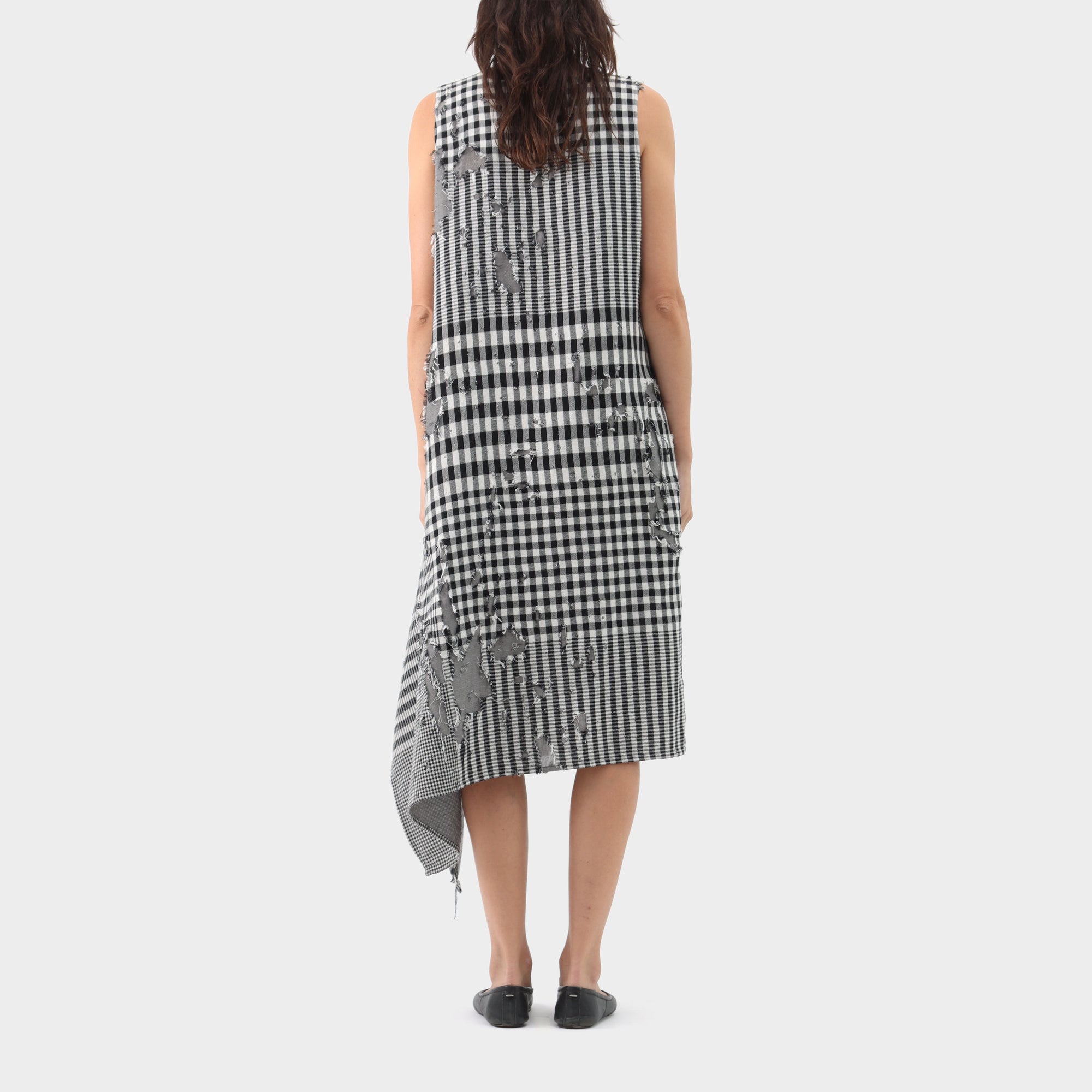 Y's Yohji Yamamoto Distressed Check Dress