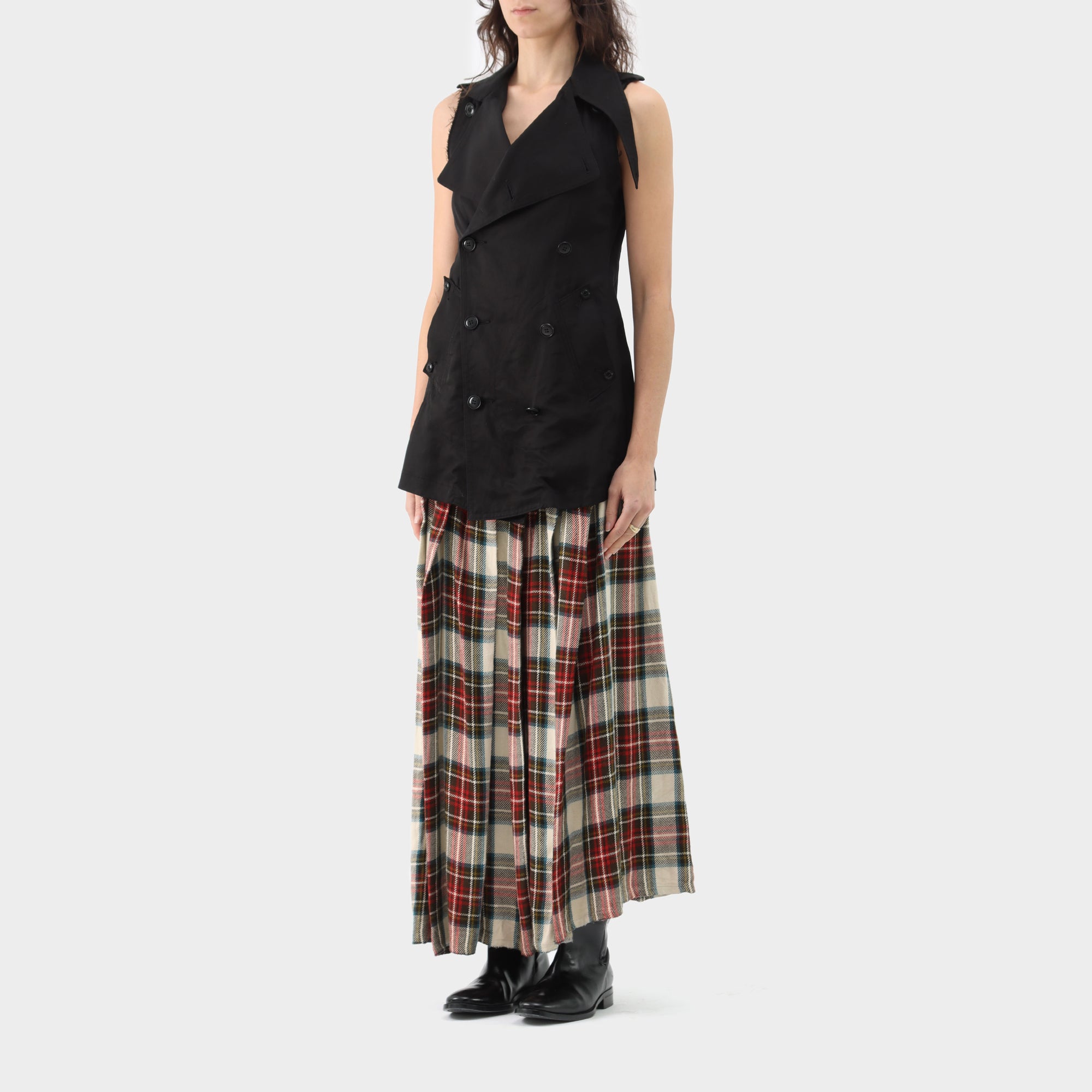 Y's Yohji Yamamoto Crop Double Breasted Raw Edge Vest