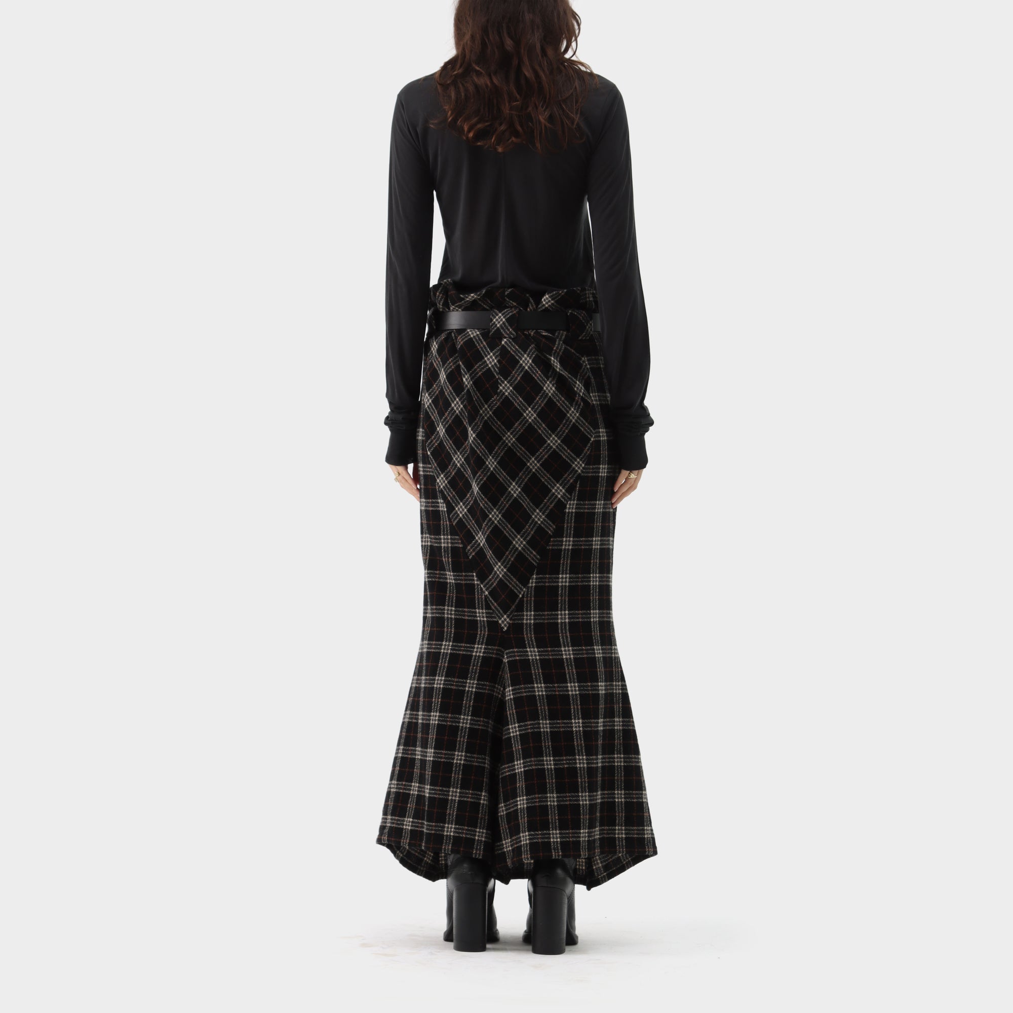 Y's Yohji Yamamoto Plaid Wool Skirt