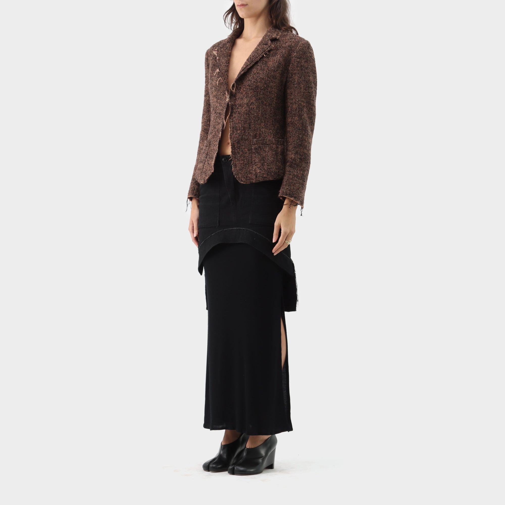 Y's Yohji Yamamoto Frayed Tweed Blazer
