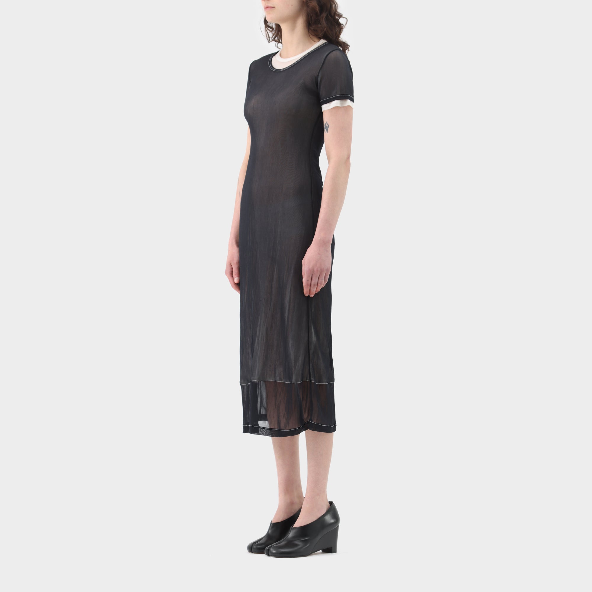 Y's Yohji Yamamoto Nylon double layer Sheer Midi dress
