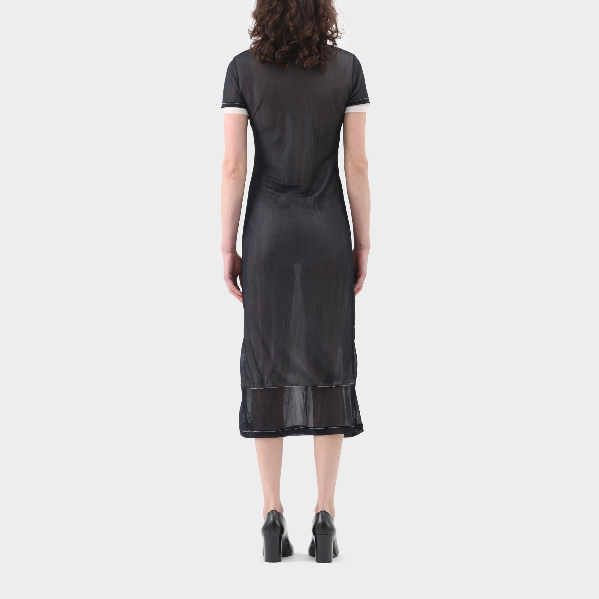 Y's Yohji Yamamoto Nylon double layer Sheer Midi dress
