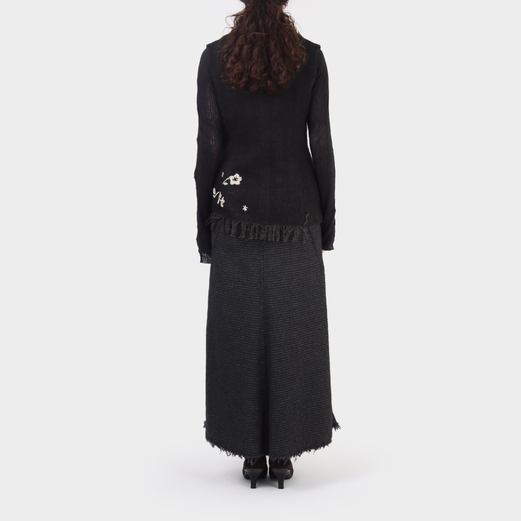 Yohji Yamamoto Embroidered Wool Jacket Vest