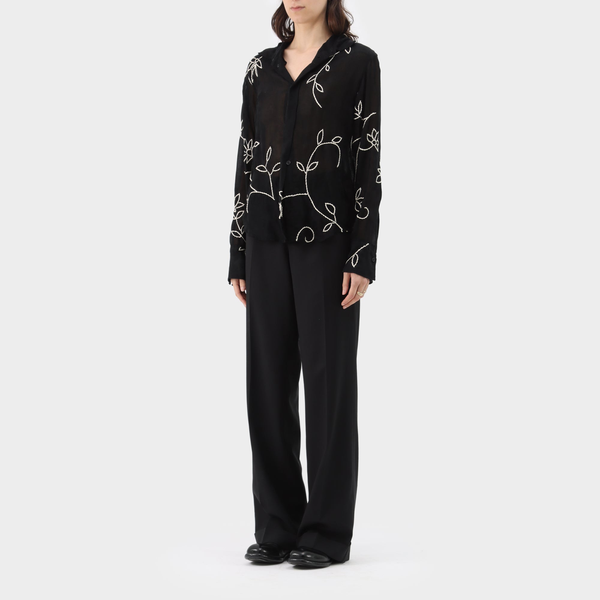 Yohji Yamamoto Noir Floral Stitch Shirt
