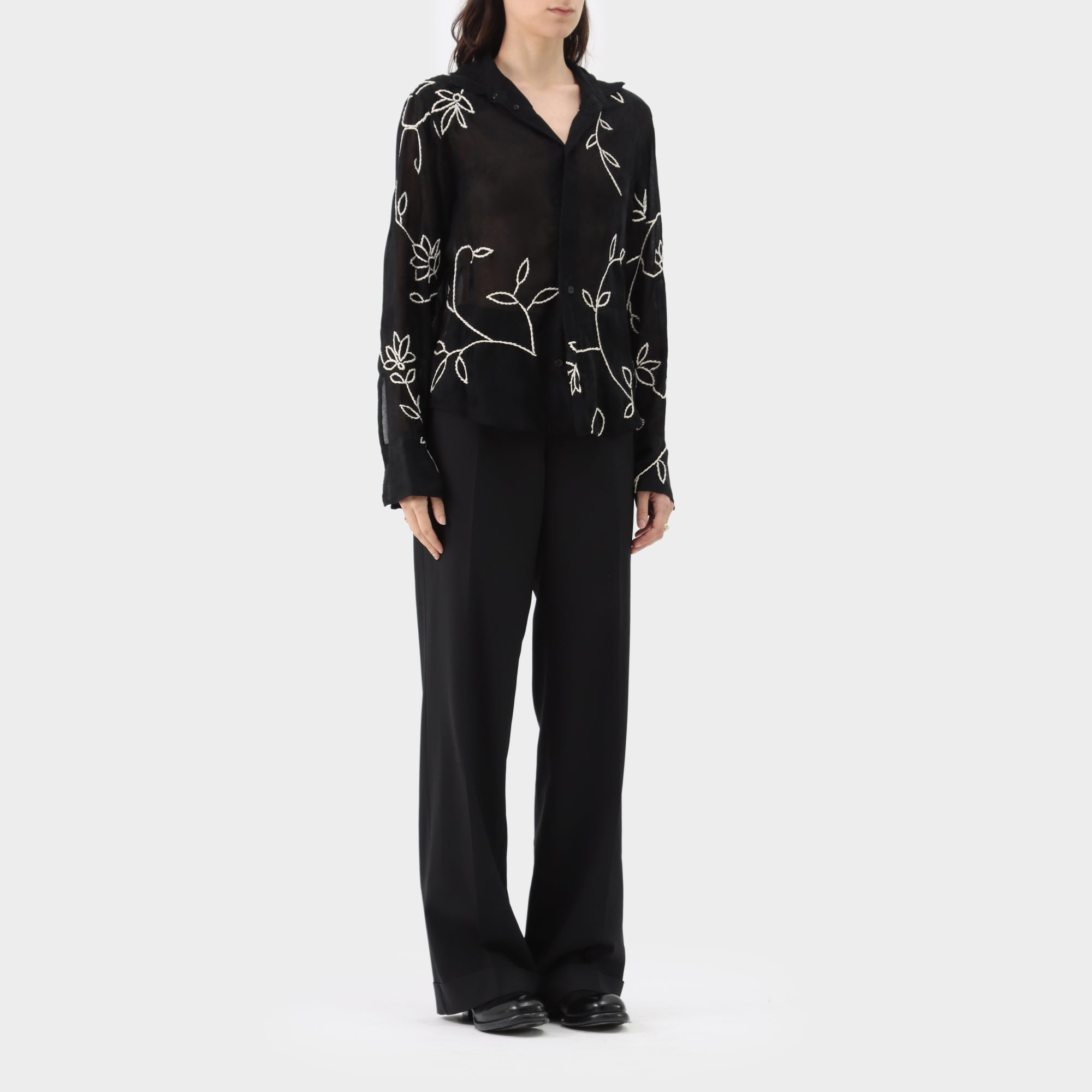 Yohji Yamamoto Noir Floral Stitch Shirt
