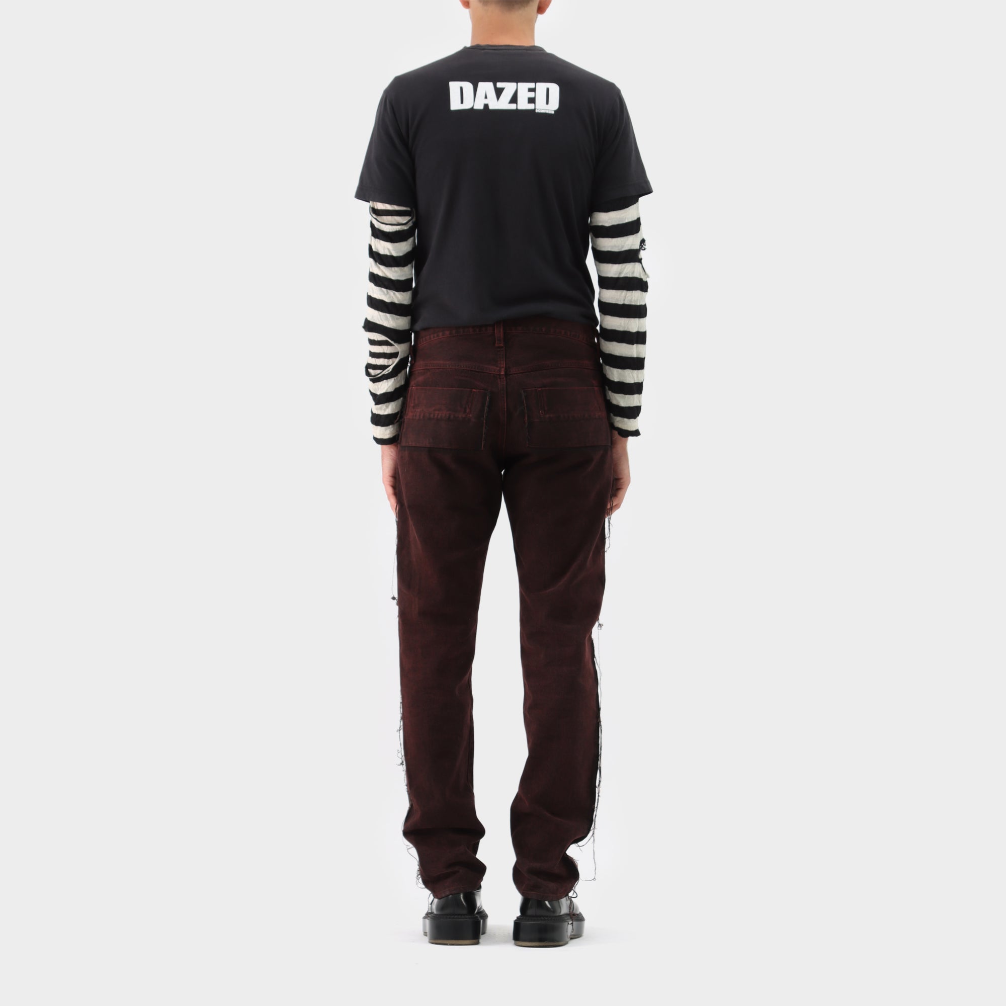 Yohji Yamamoto Pour Homme Washed Fray Detail Jeans