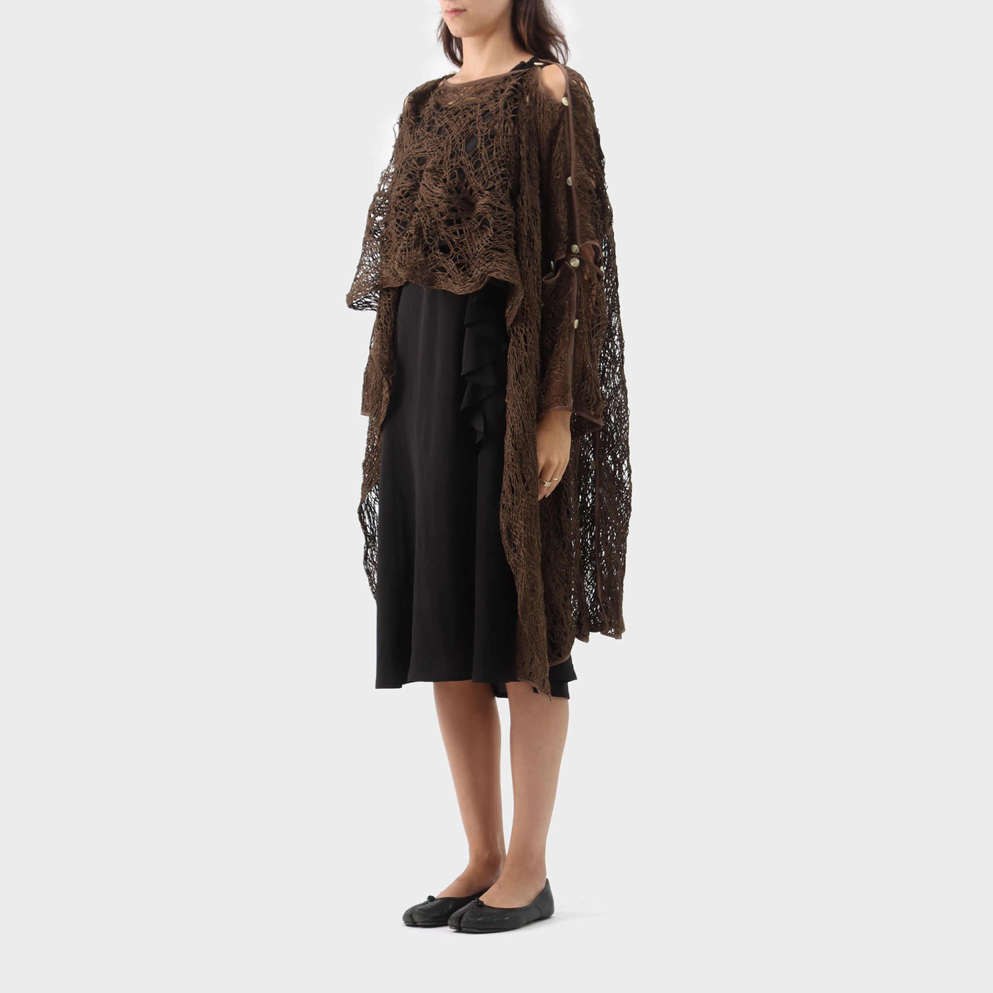 Yohji Yamamoto Cotton Open Weave Overlay Coat