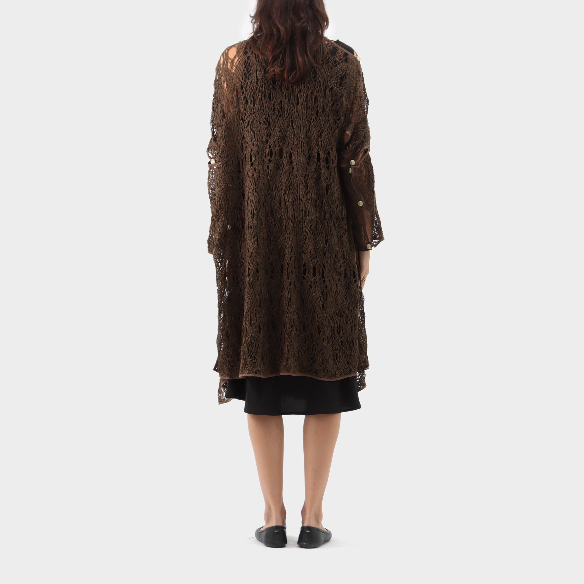 Yohji Yamamoto Cotton Open Weave Overlay Coat