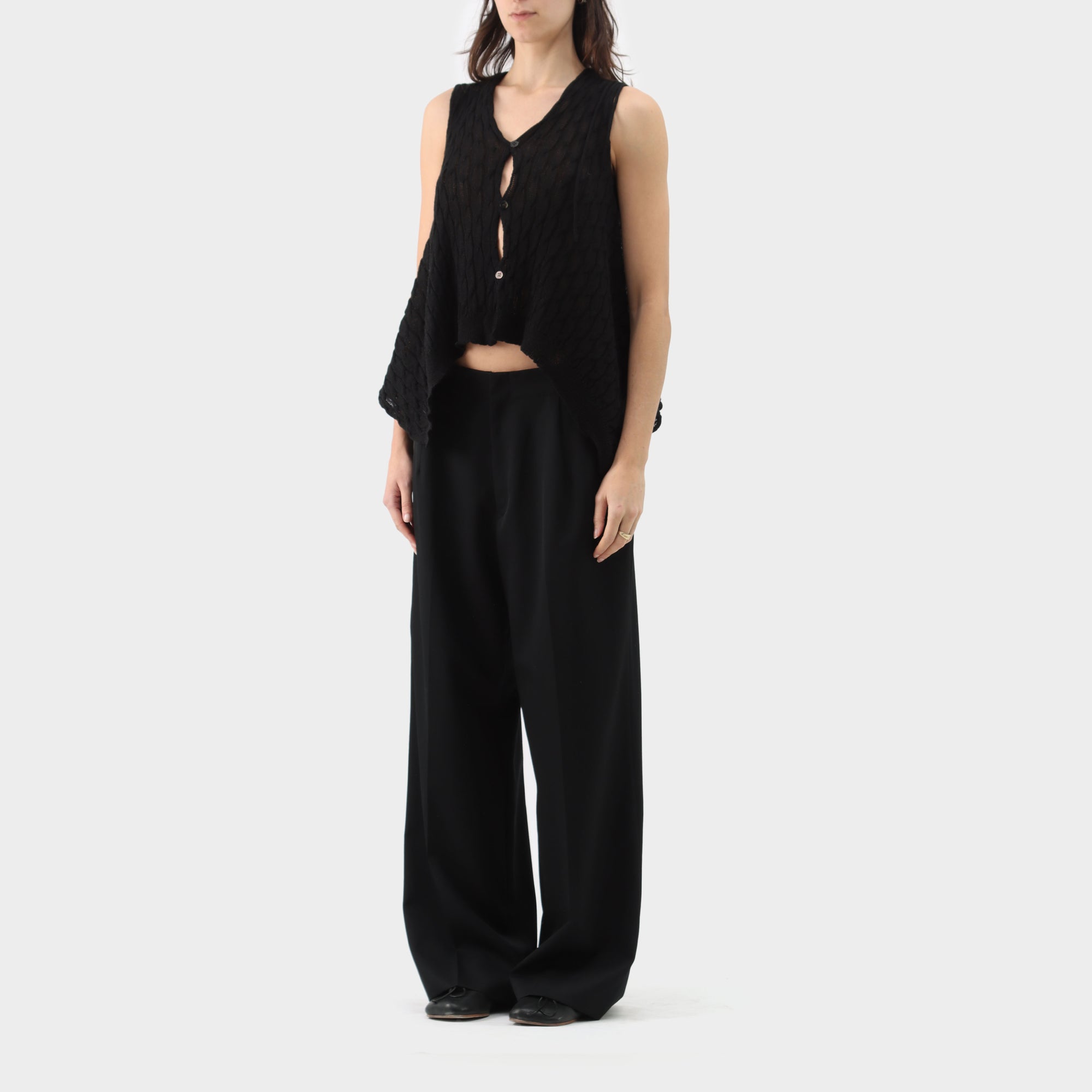 Y's Yohji Yamamoto Button Up Cable Knit Vest
