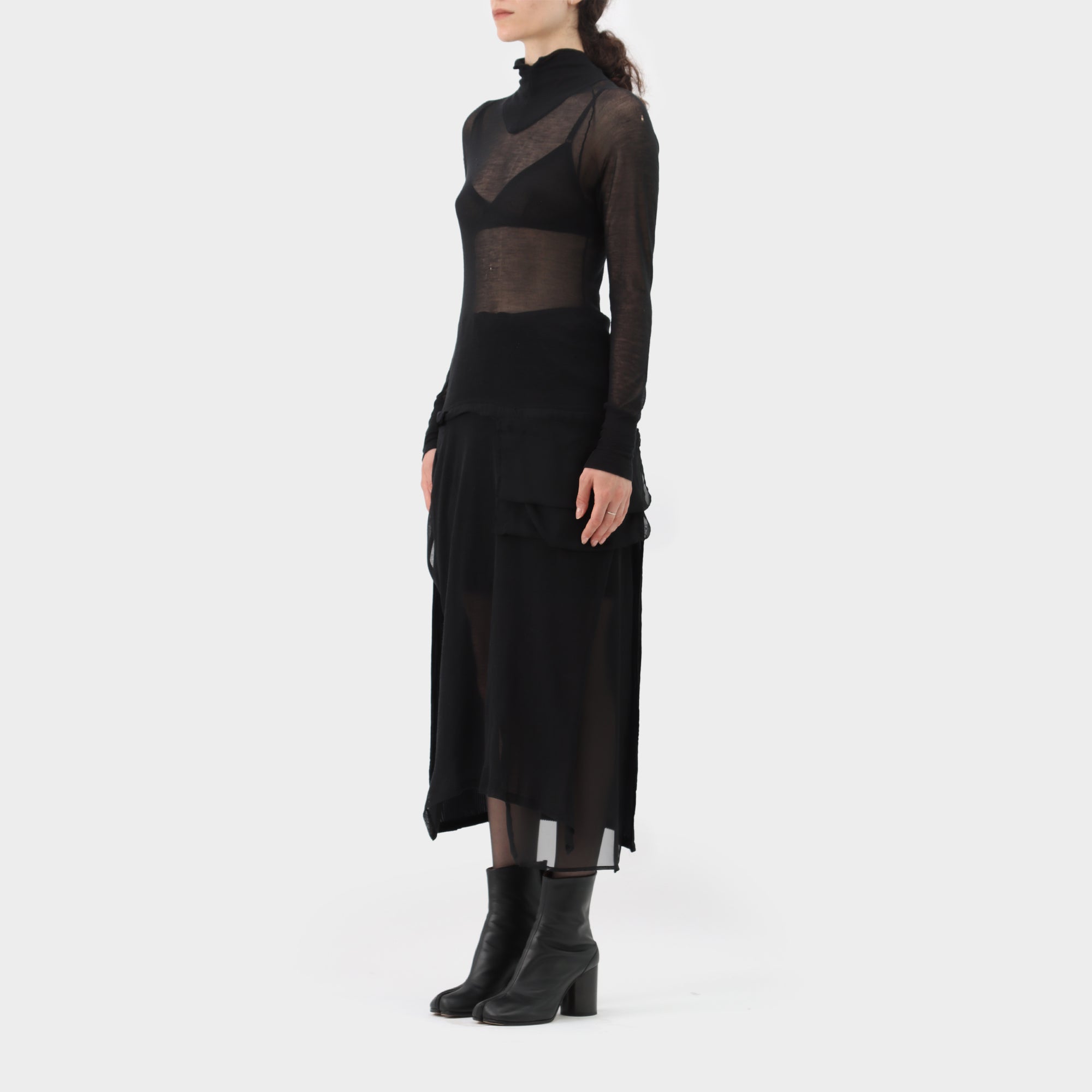 Yohji Yamamoto Sheer Layered Dress