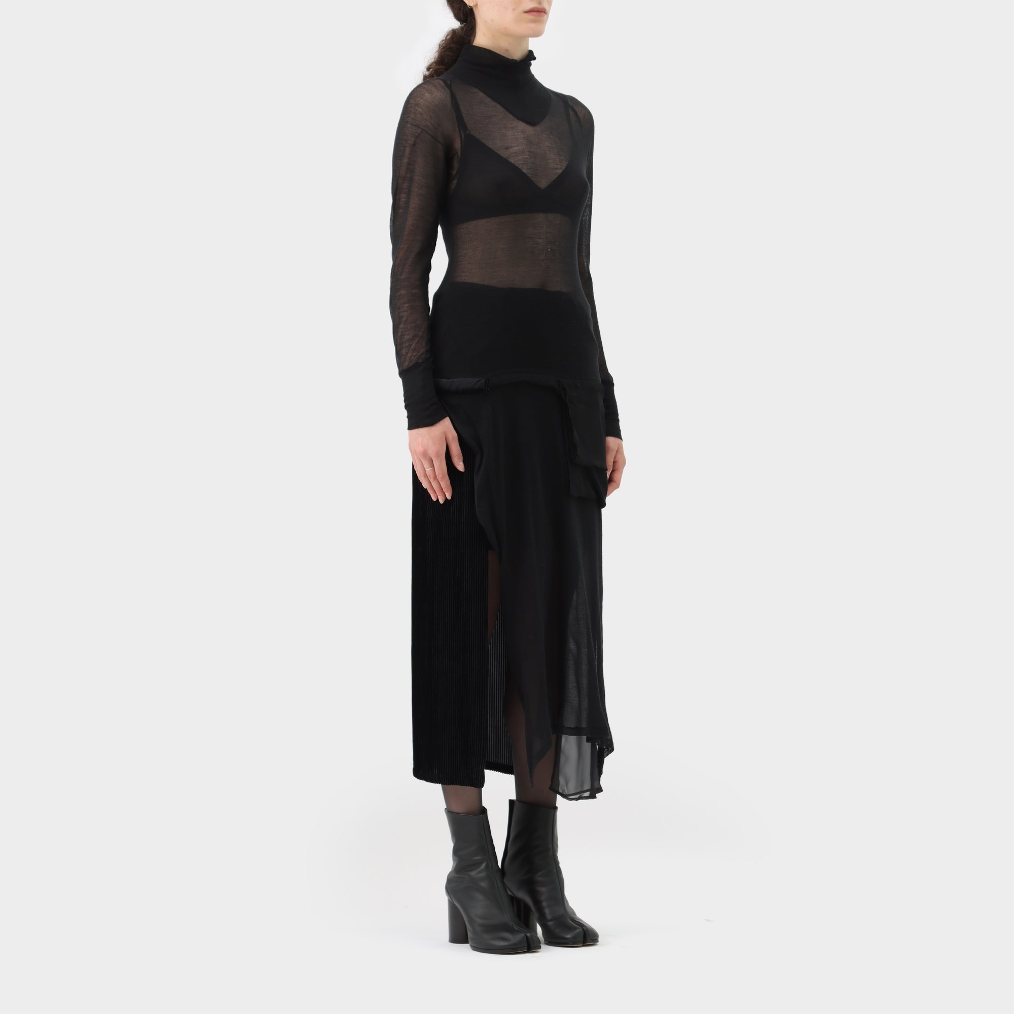 Yohji Yamamoto Sheer Layered Dress