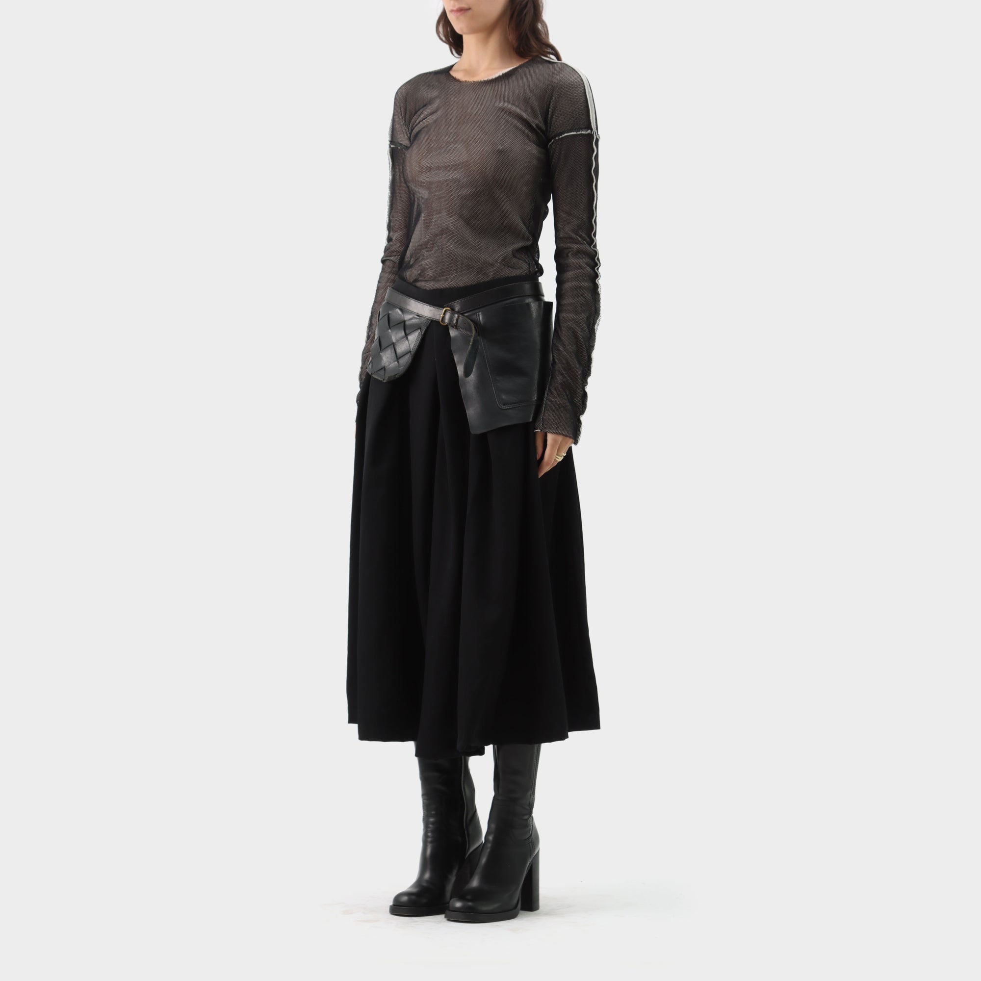 Yohji Yamamoto Weaved Leather Pocket Wrap Belt