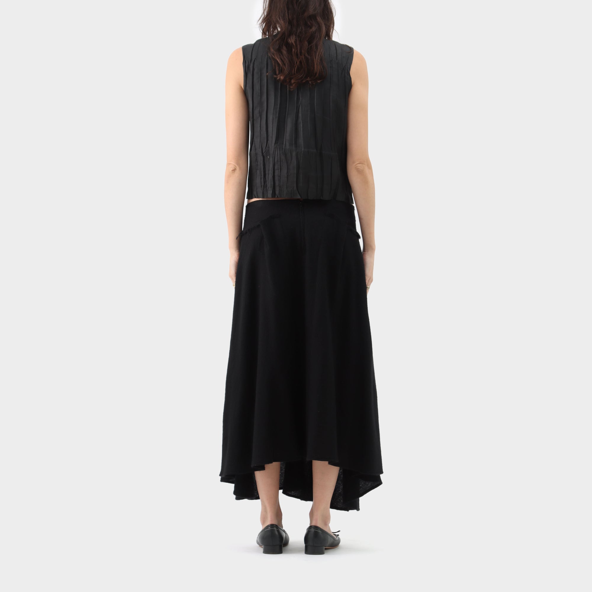 Yohji Yamamoto Noir Wool Bias Cut Skirt