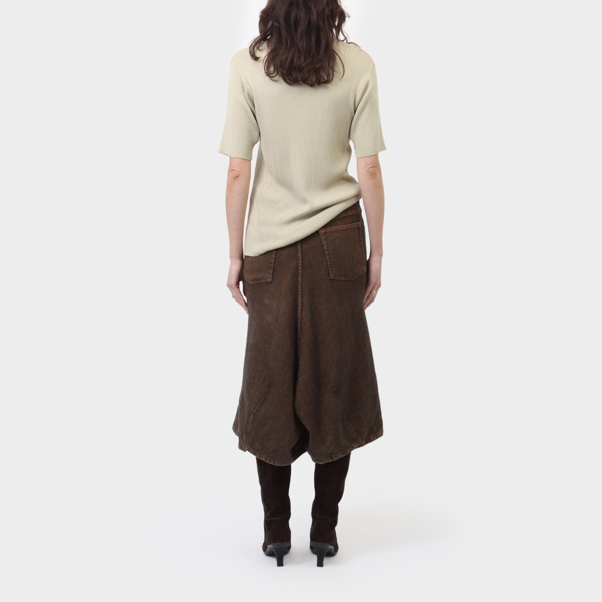 Yohji Yamamoto D'Urban A.A.R Ribbed Silk Quarter Zip Top