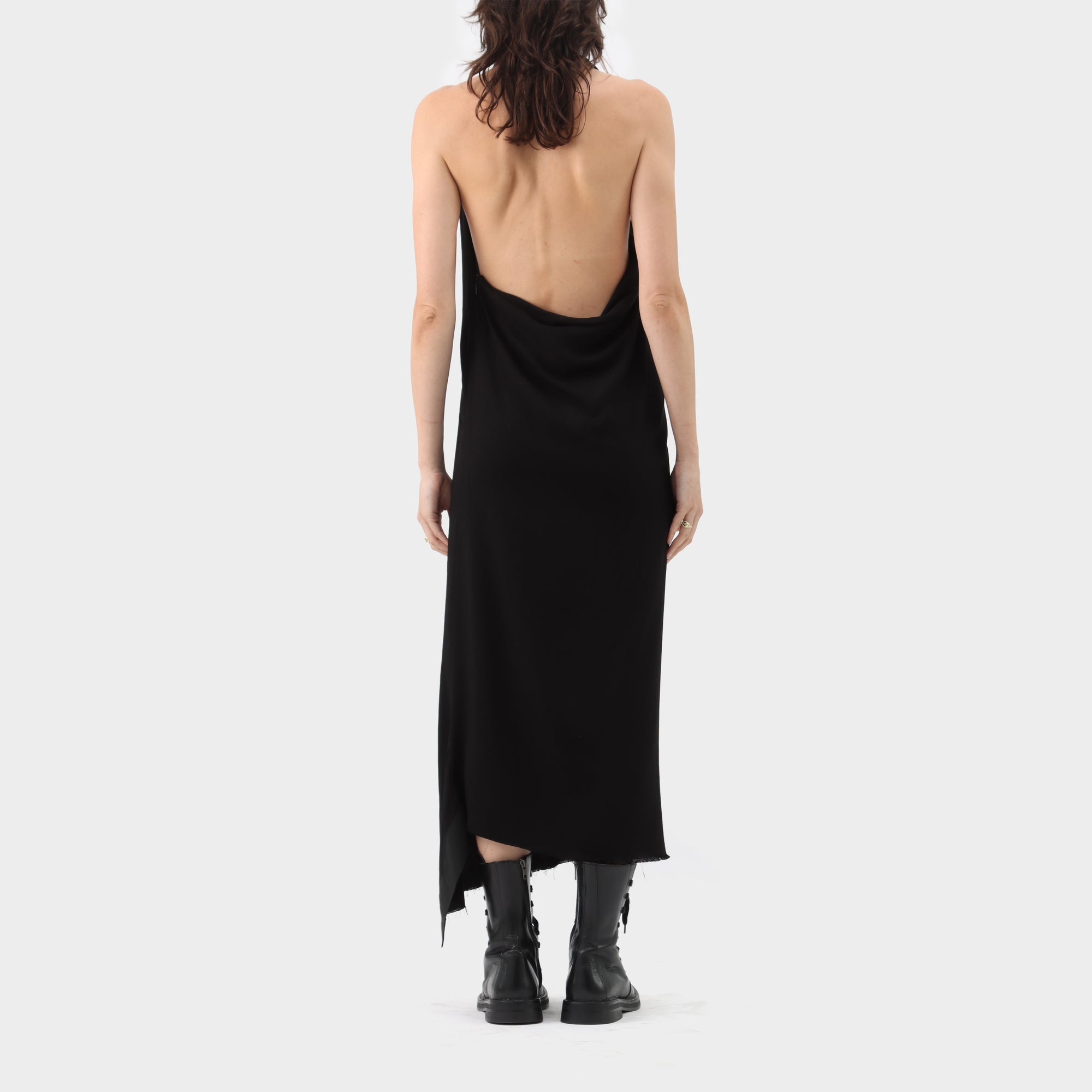 Yohji Yamamoto Grosgrain Detailed Halter Dress