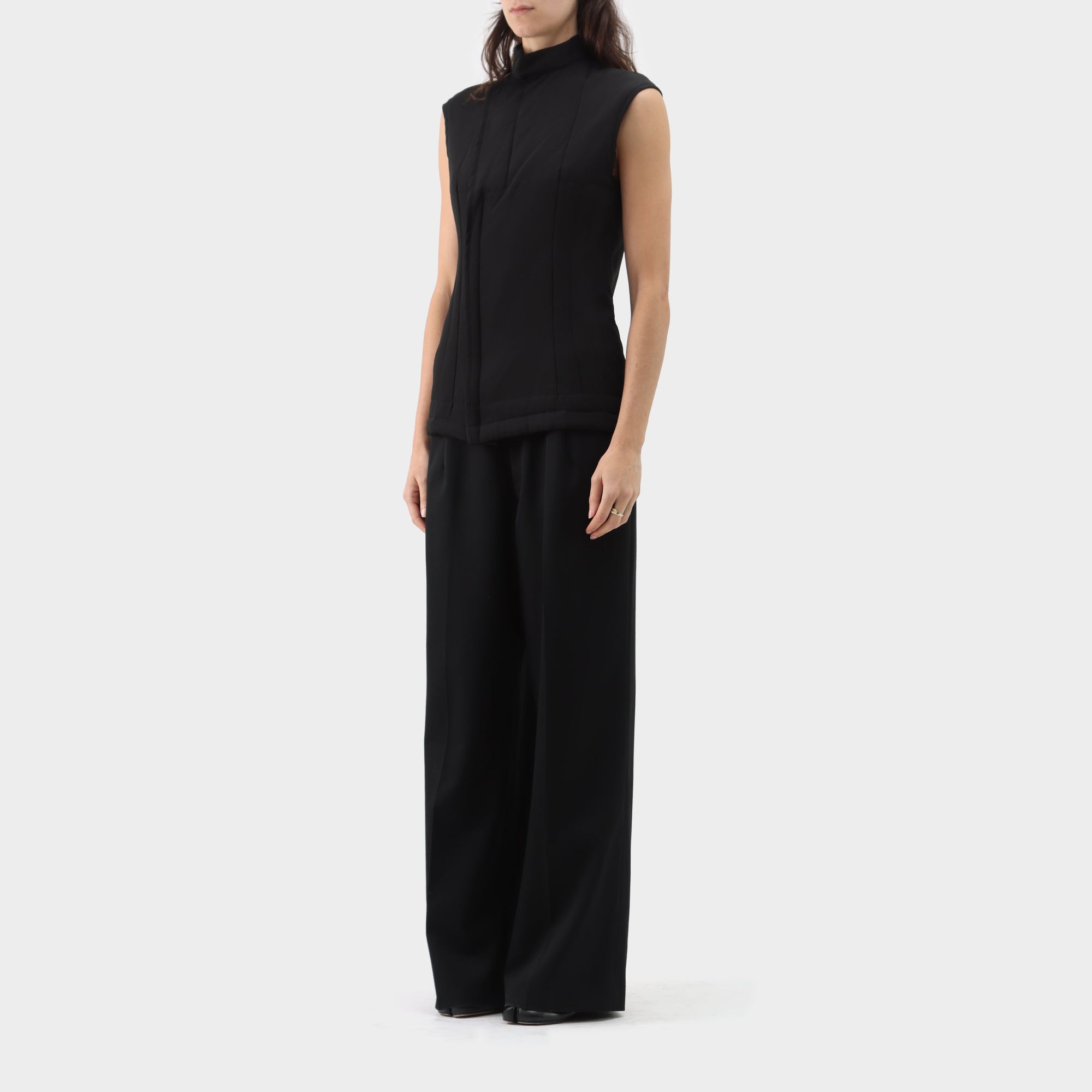 Yohji Yamamoto Silk Padded Panelled Vest 