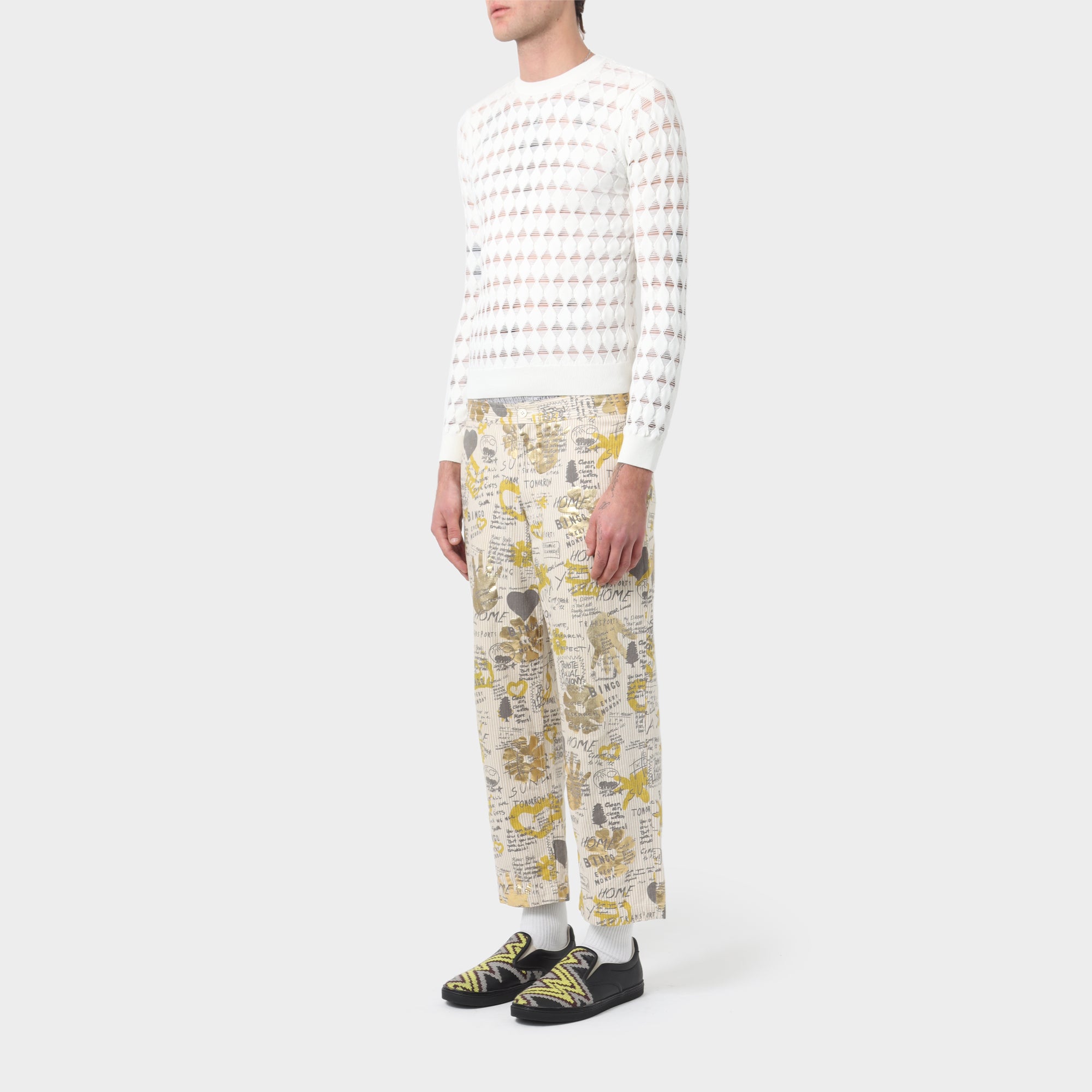 Comme des Garçons Homme Plus Homme Plus Pinstripe Text Pants