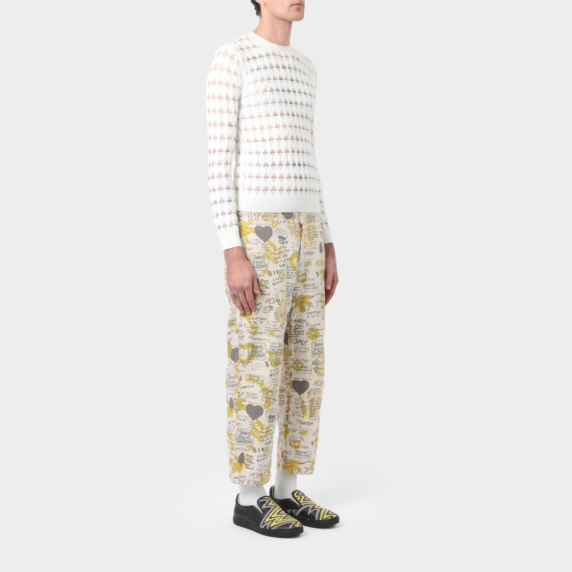 Comme des Garçons Homme Plus Homme Plus Pinstripe Text Pants