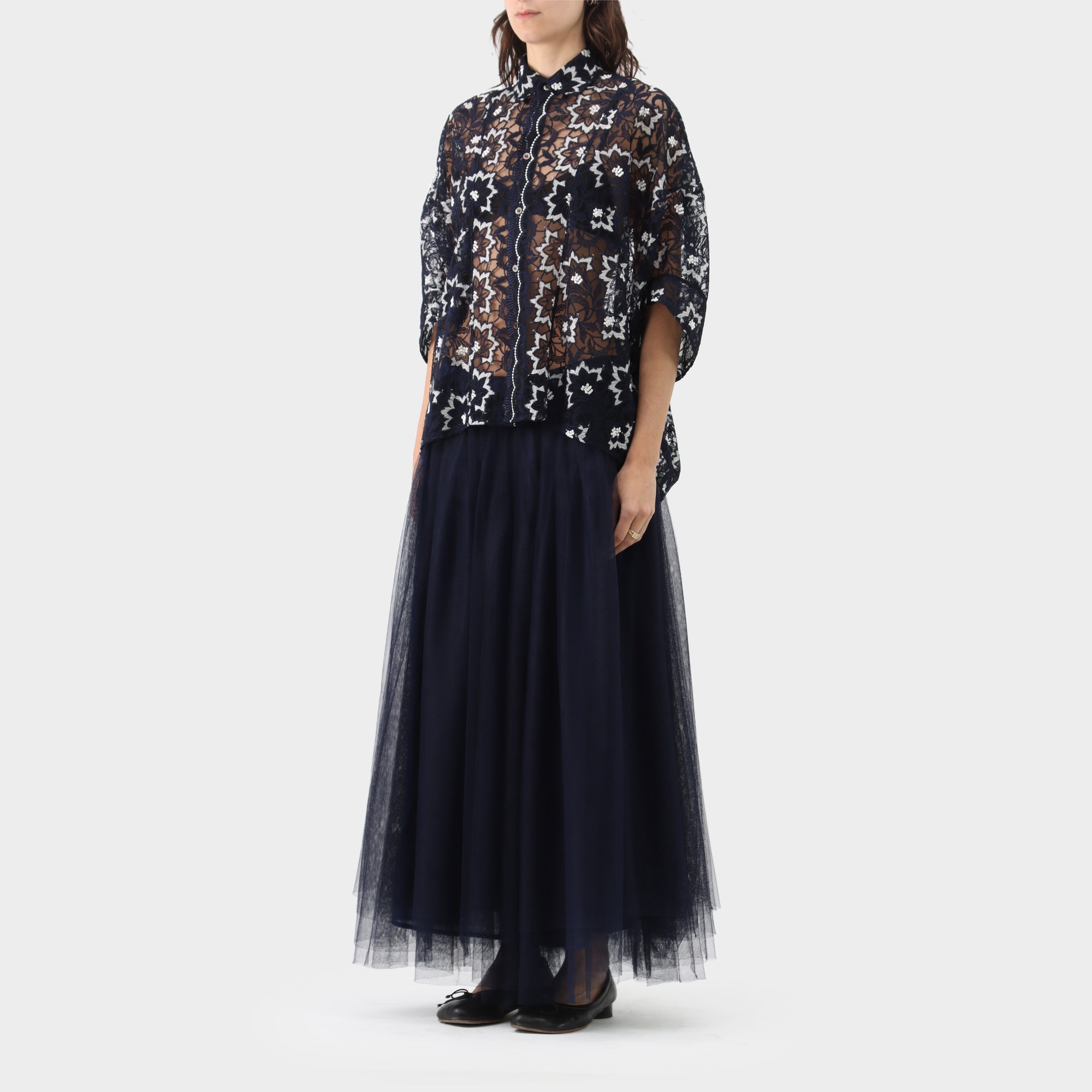 Junya Watanabe floral lace shirt
