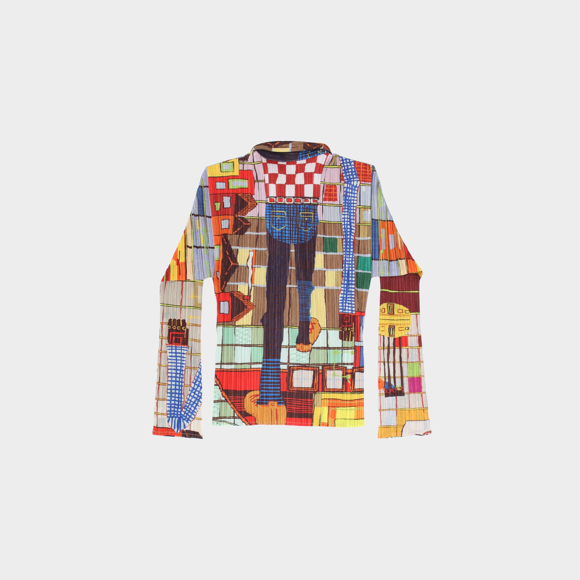 Pleats Please houses print pleated cardigan