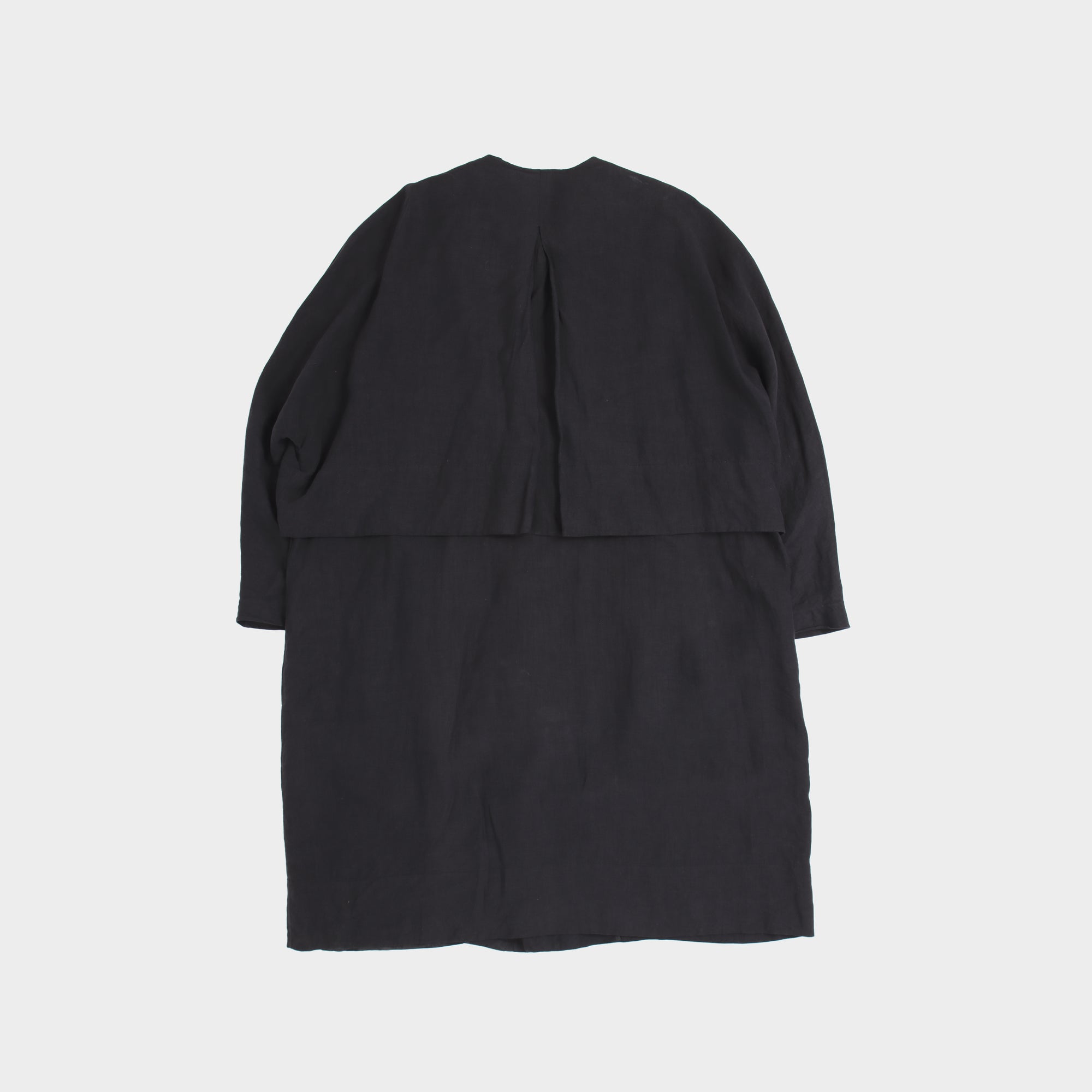Uma Wang linen cotton cut out cape sleeve coat
