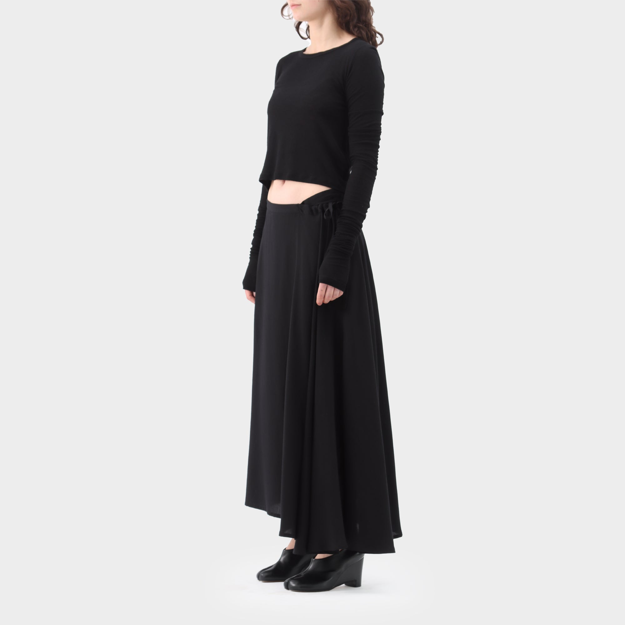 Y's Yohji Yamamoto drape drawstring skirt