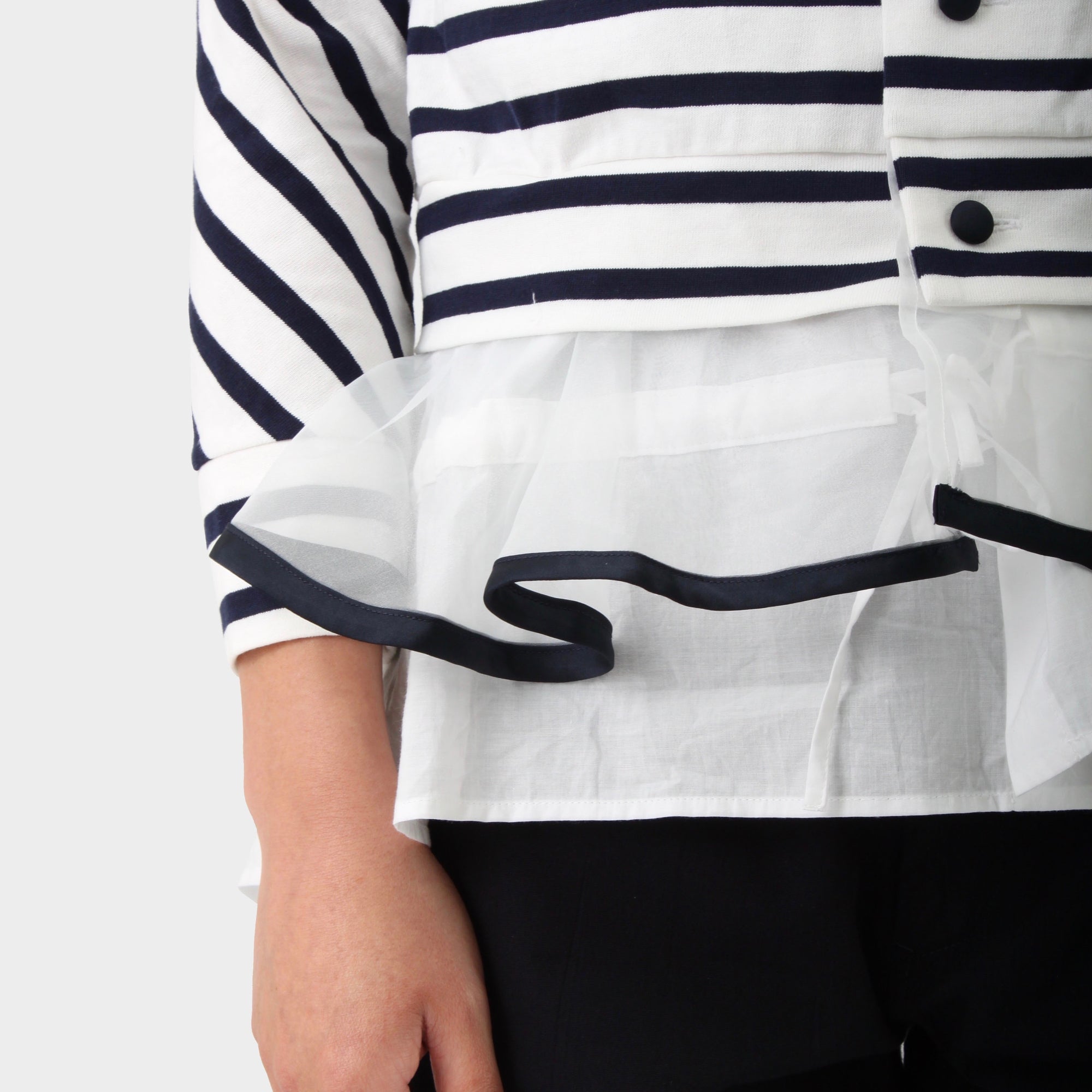 Sacai Breton Stripe Deconstructed Top
