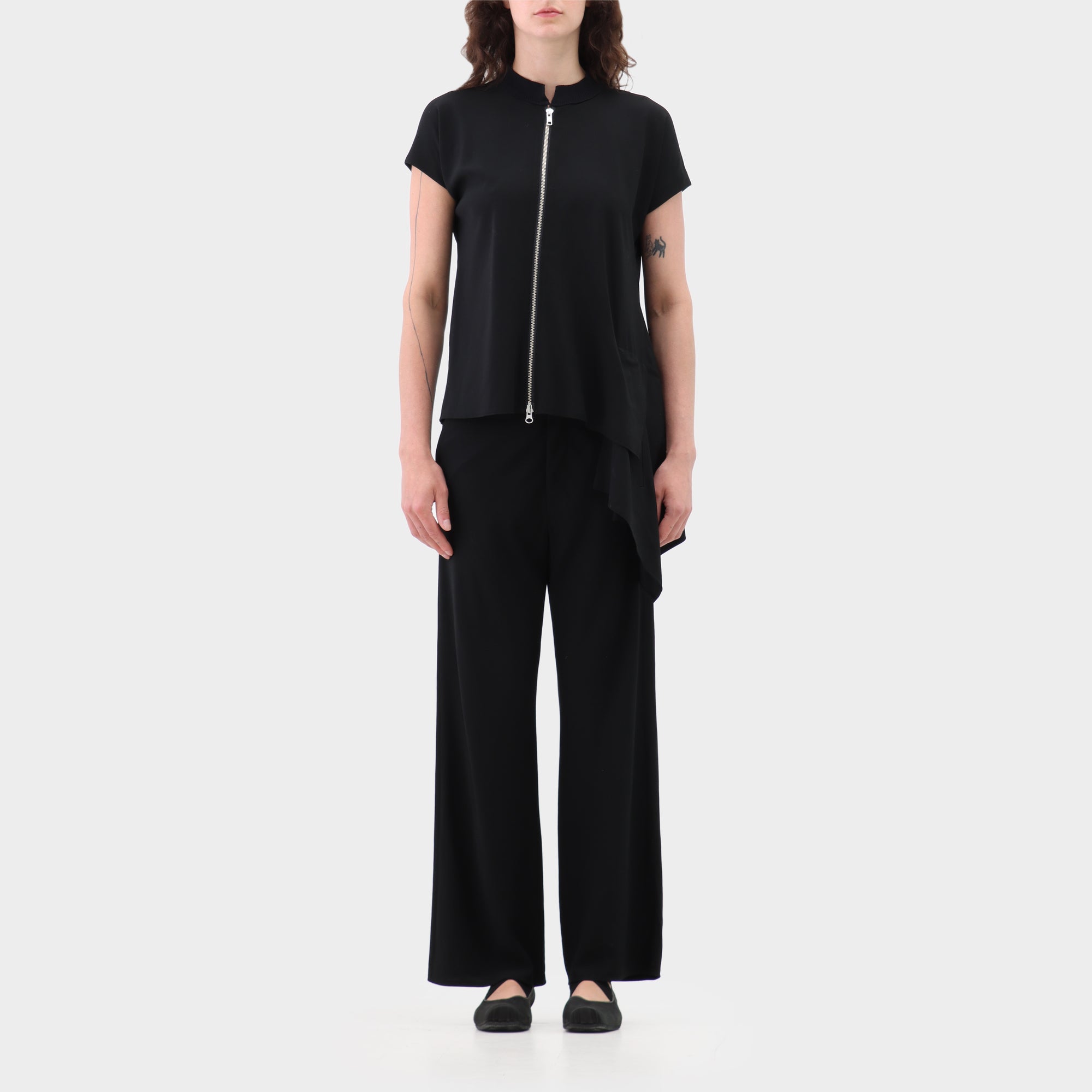 Yohji Yamamoto wool zip asymmetrical jacket