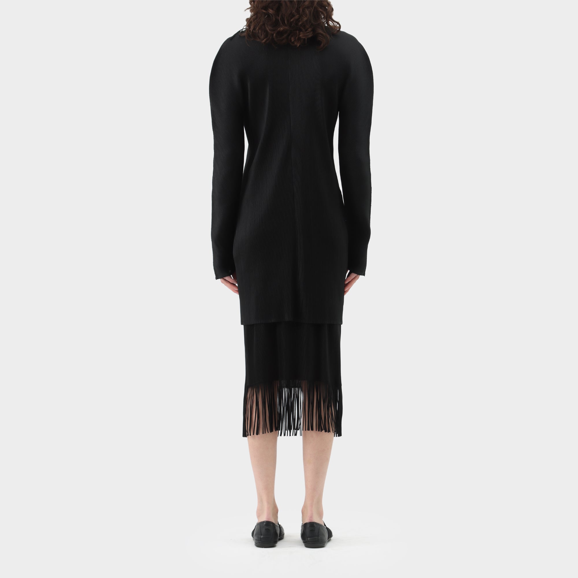 Pleats Please Fringed Plisse Skirt Suit