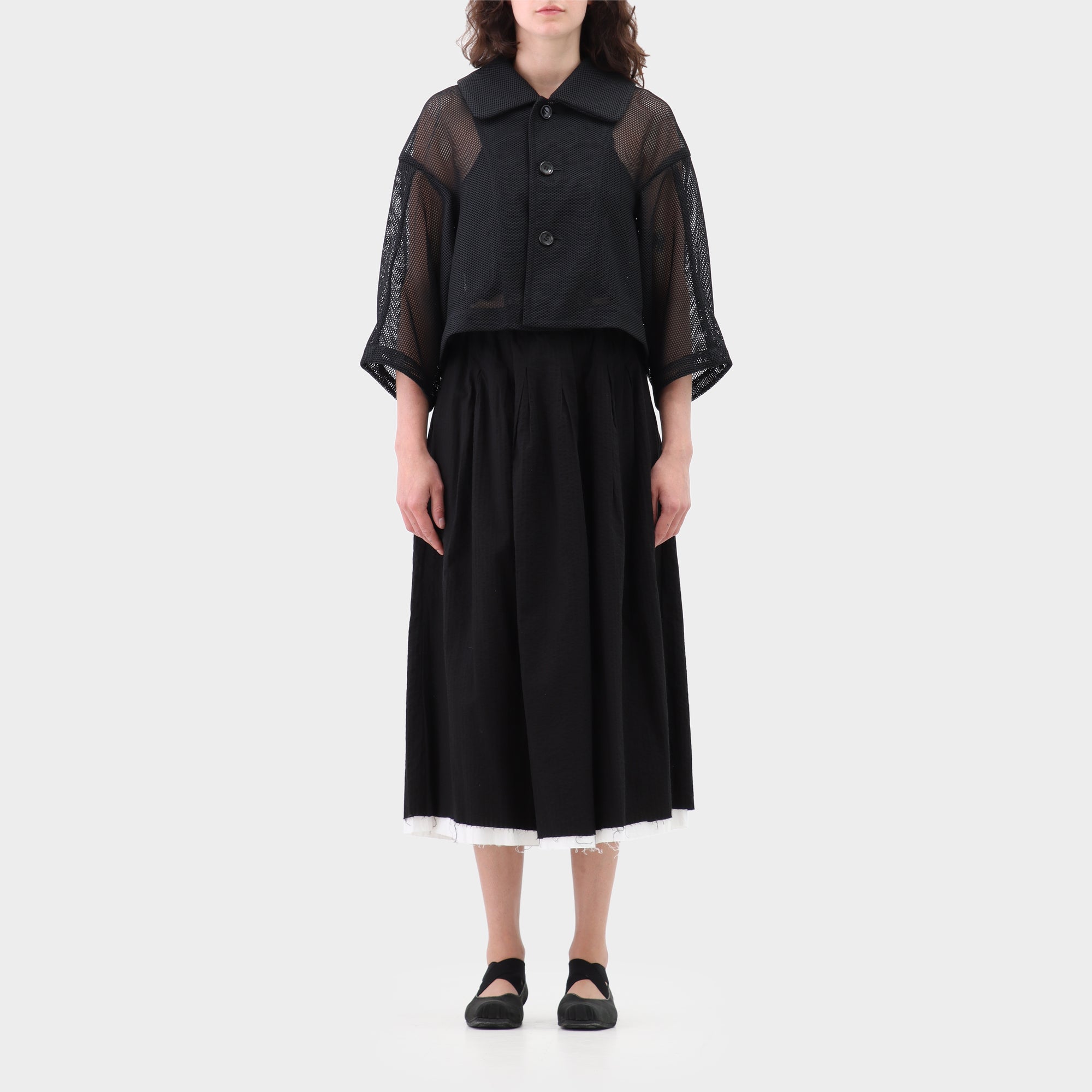 Comme des Garçons Peter Pan collar mesh jacket