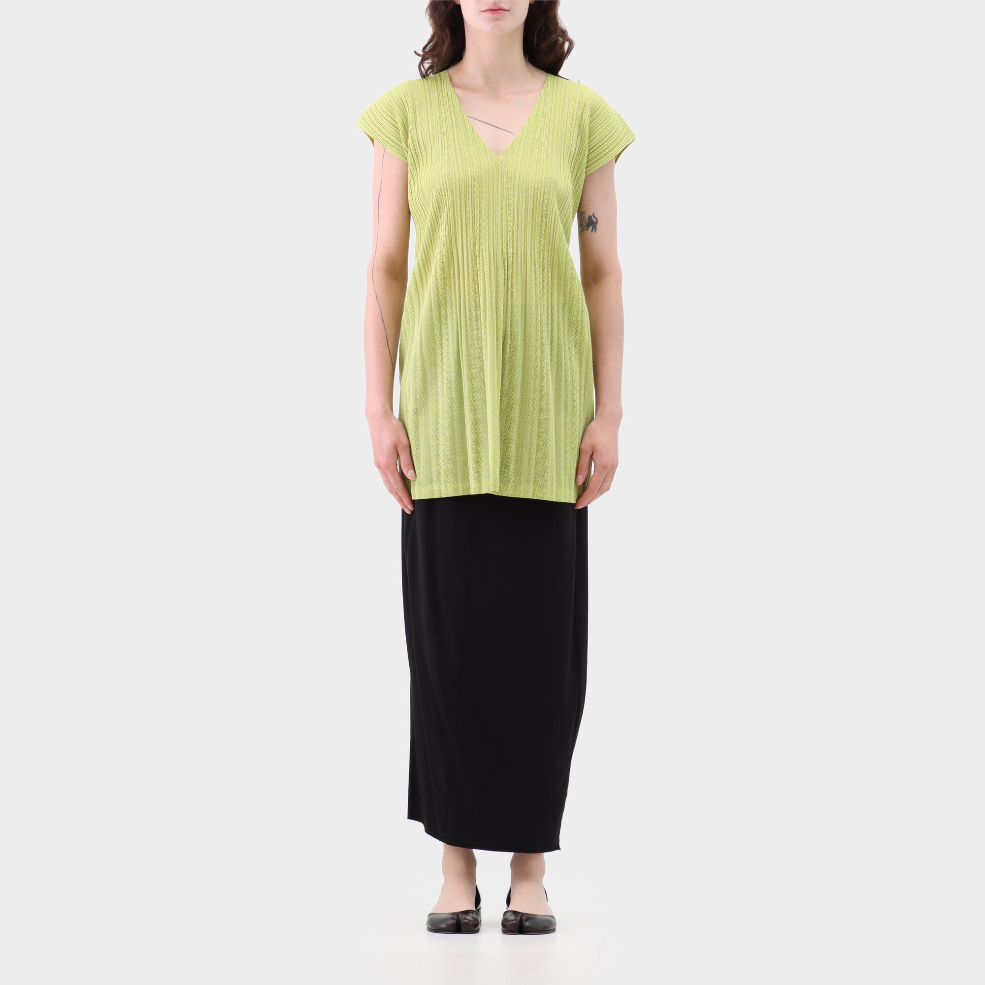 Pleats Please Pleated V-Neck Tunic