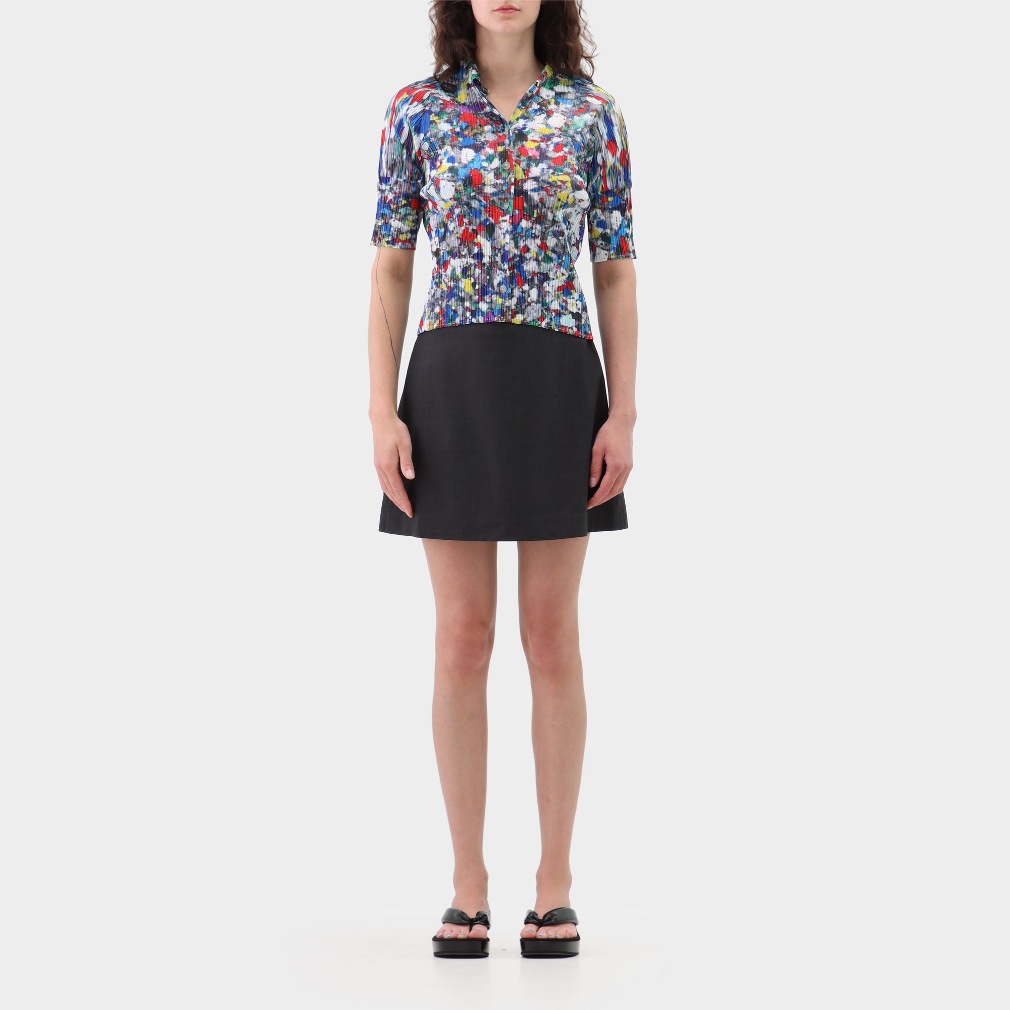 Pleats Please patterned plisse top