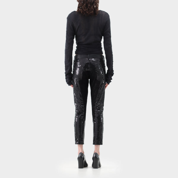 Junya Watanabe Sequin Glitter Knit Cropped Pants