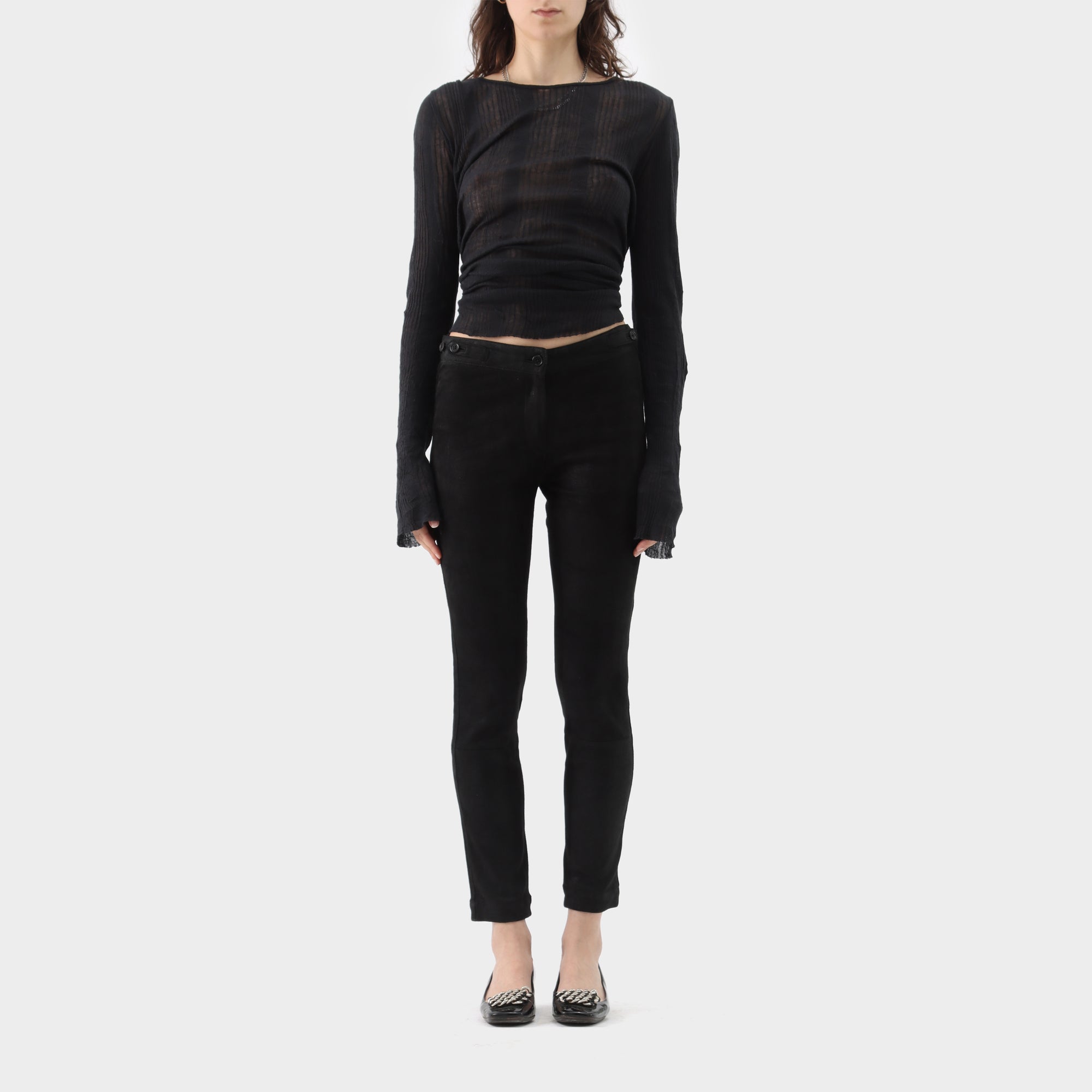 Ann Demeulemeester Cotton Lined Leather Pants
