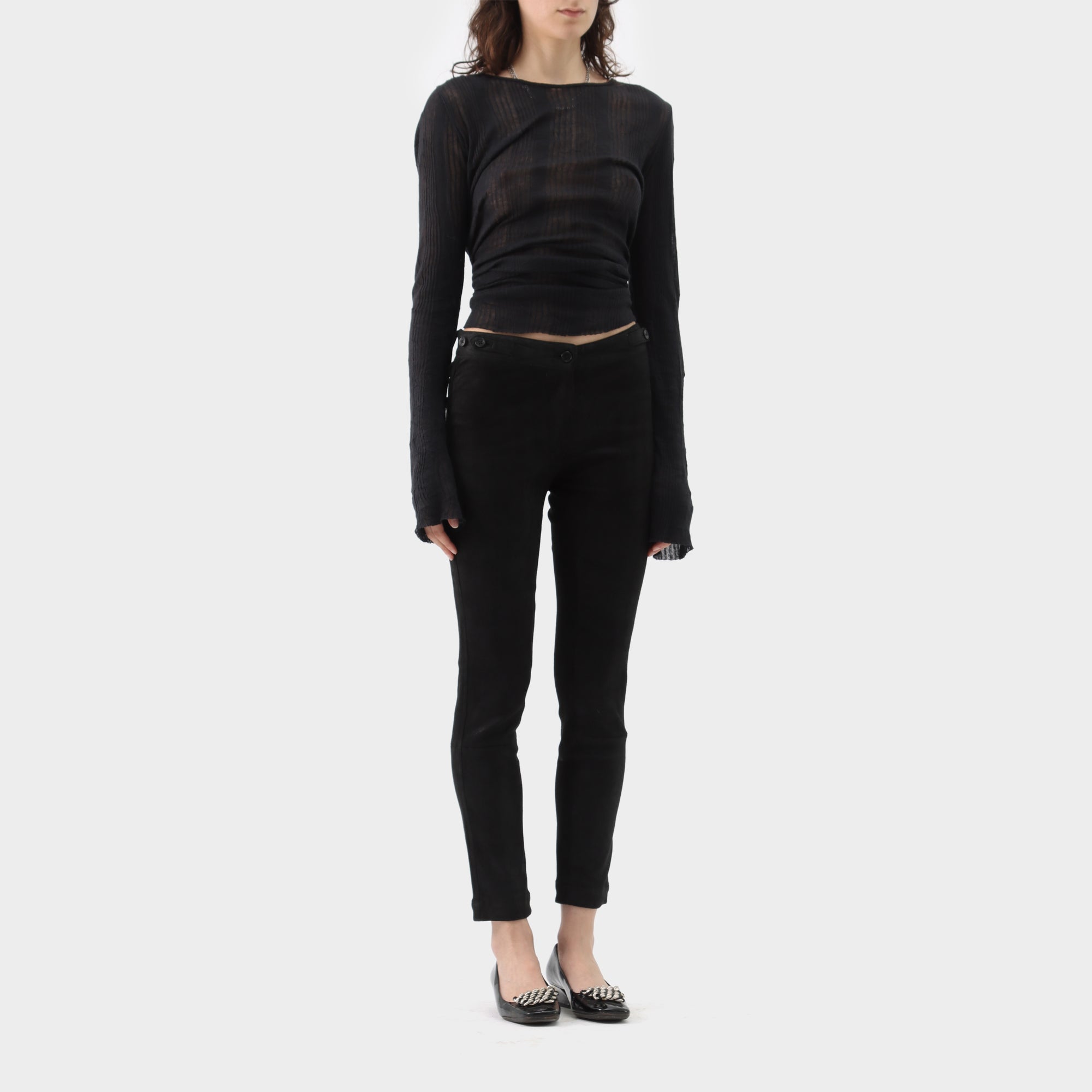 Ann Demeulemeester Cotton Lined Leather Pants