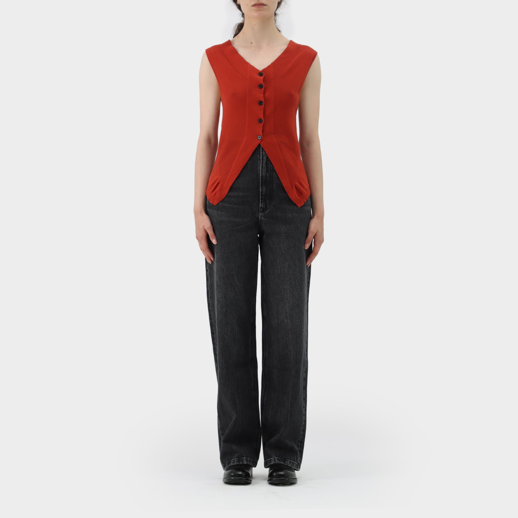 Ann Demeulemeester Cotton / Cashmere Button Up Vest