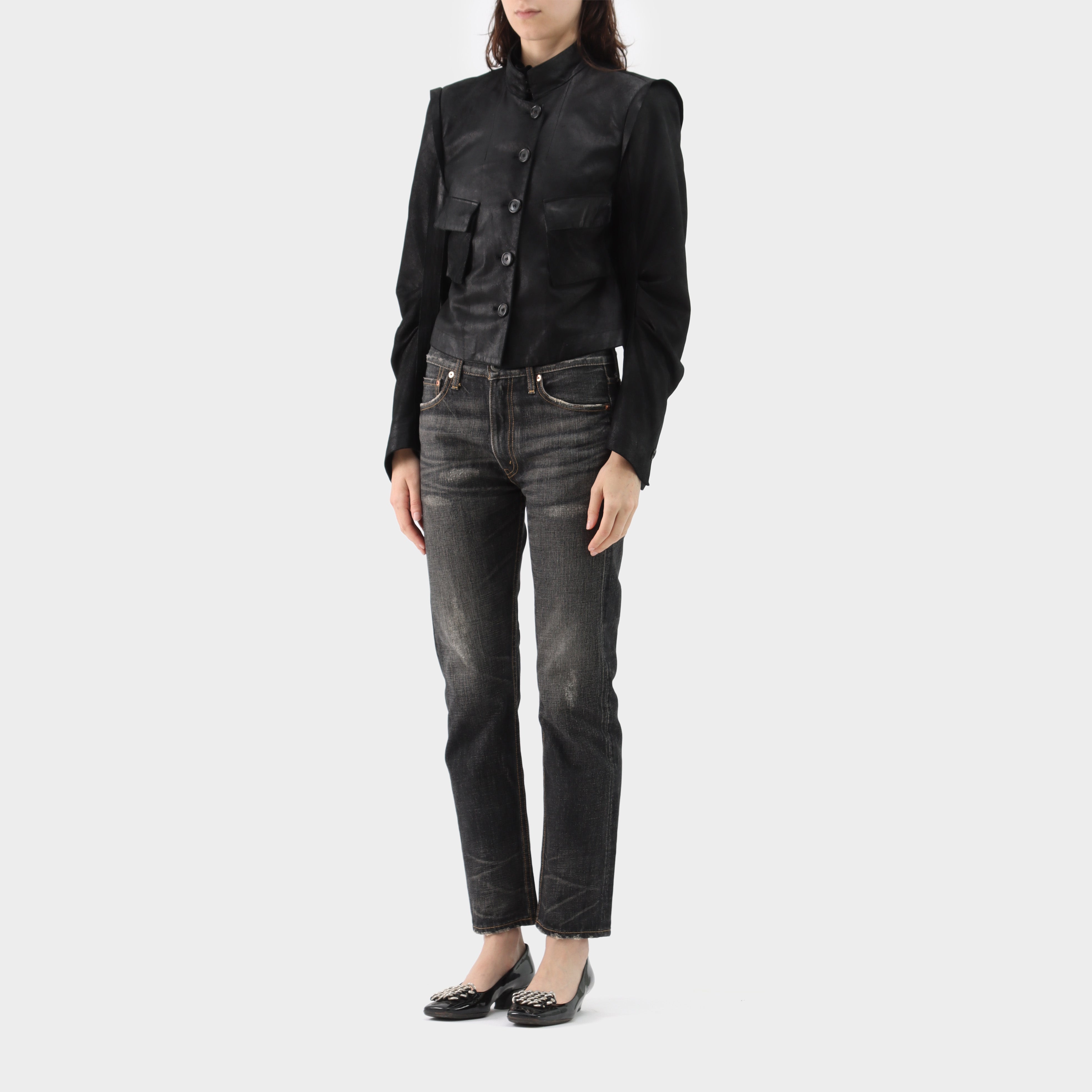 本人期　ANN DEMEULEMEESTER leatherjacket Ann Demeulemeester Arvid Perfecto Leather Jacket – ESSXNYC