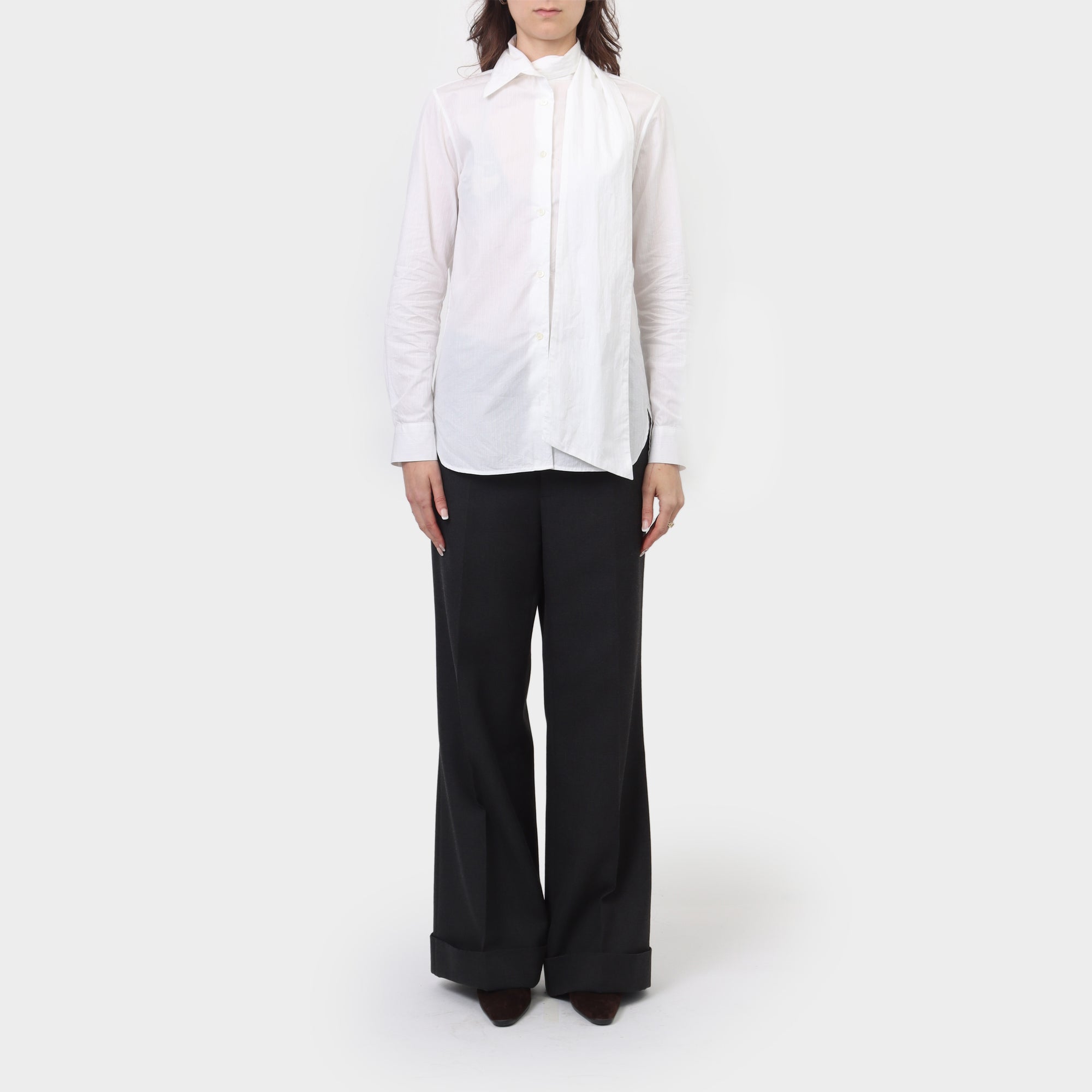 Ann Demeulemeester Wrap Collar Button Up