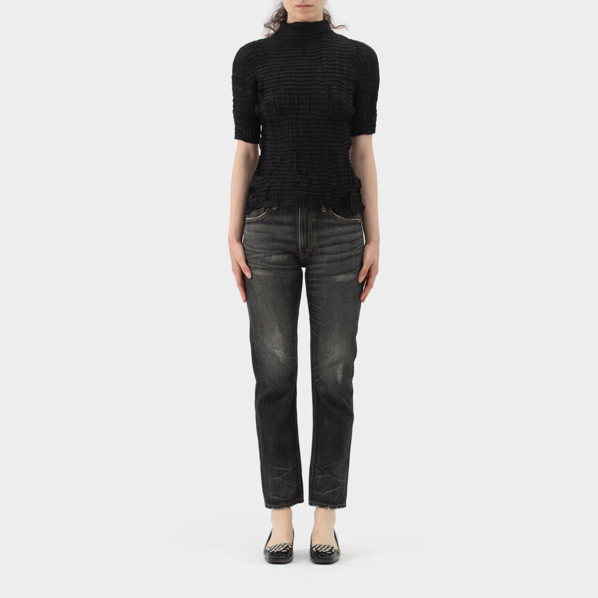 Issey Miyake High Neck Scale Pleat Top