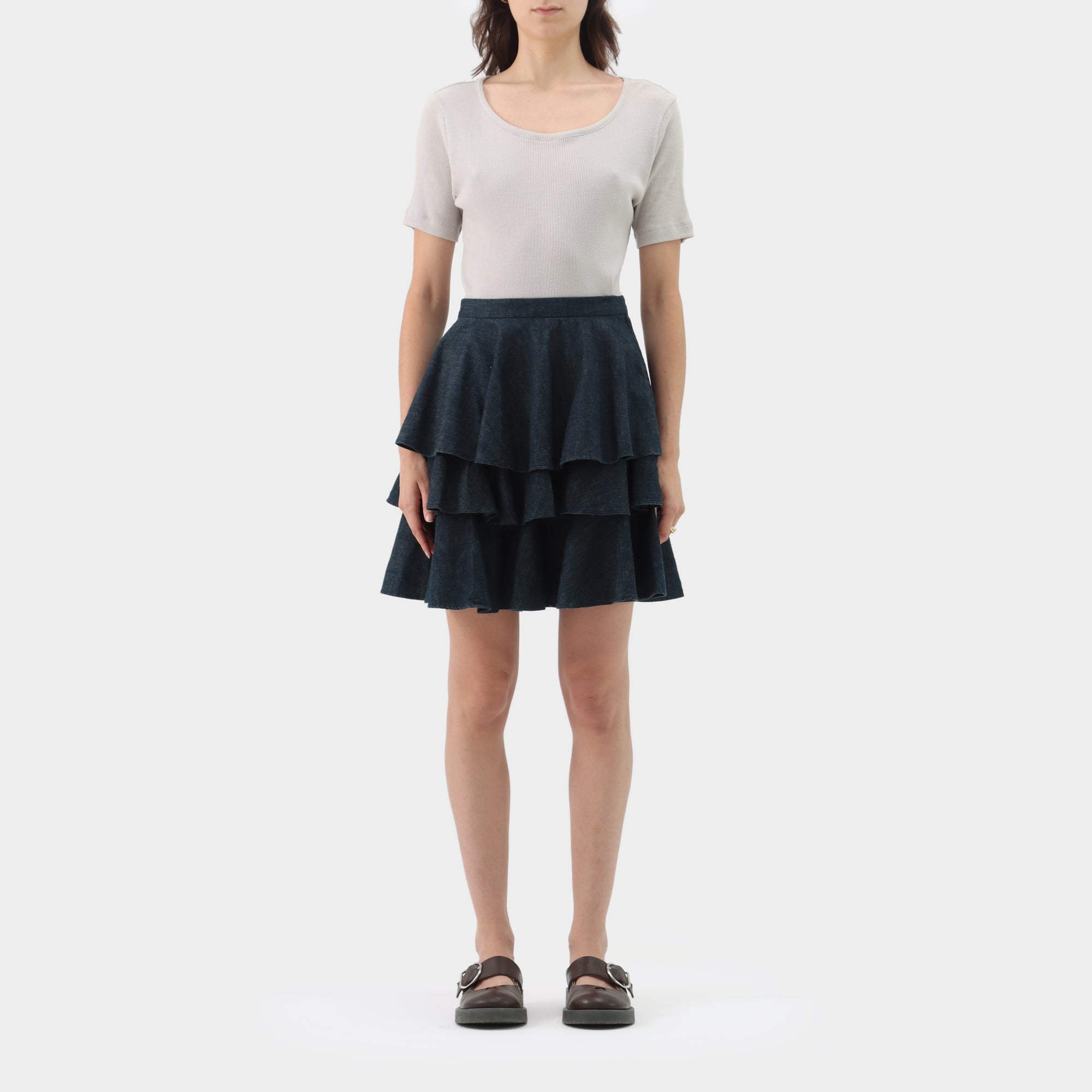 Comme des Garcons SHIRT Denim Ruffle Skirt