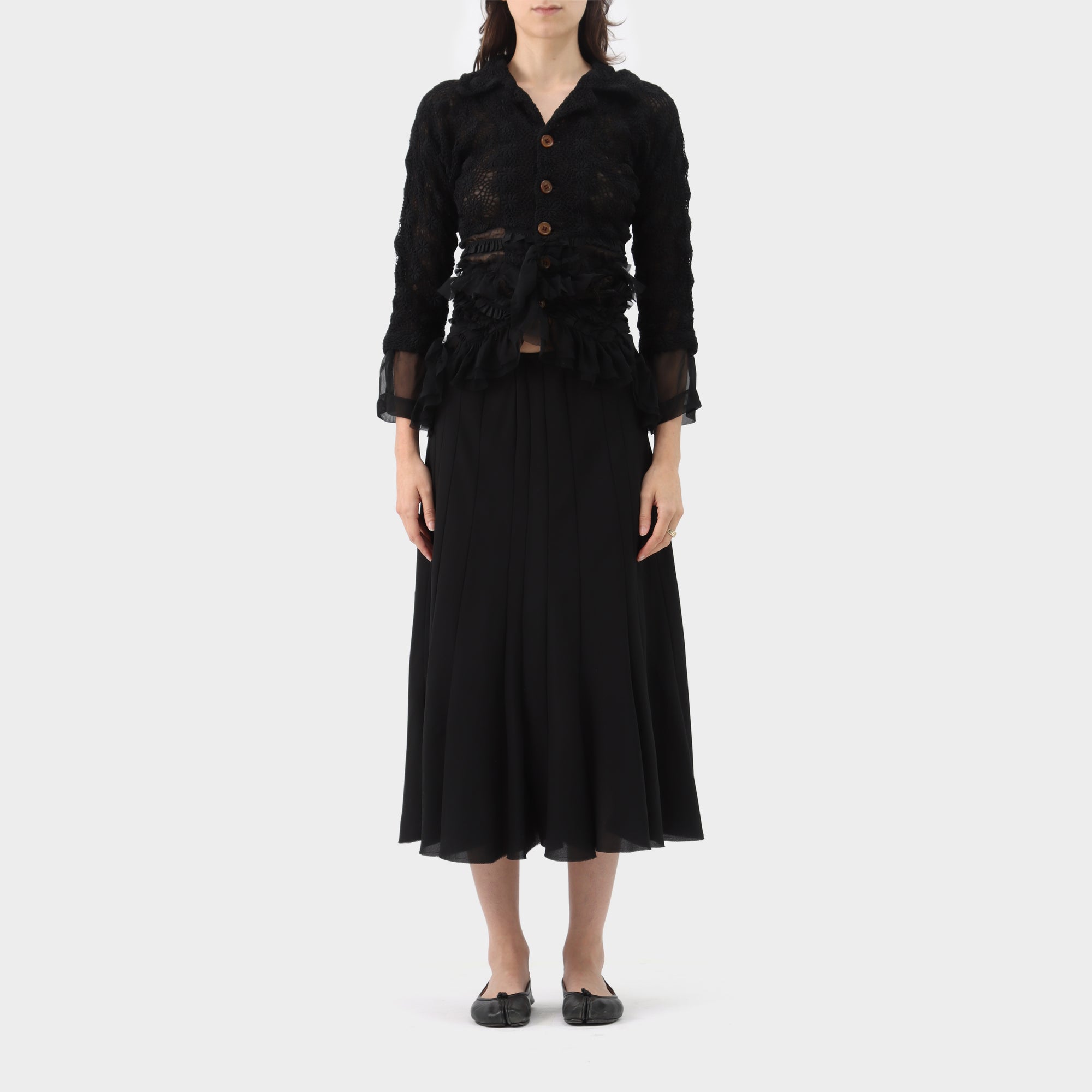 Comme des Garçons Broken Bride Floral Lace Ruffled Jacket