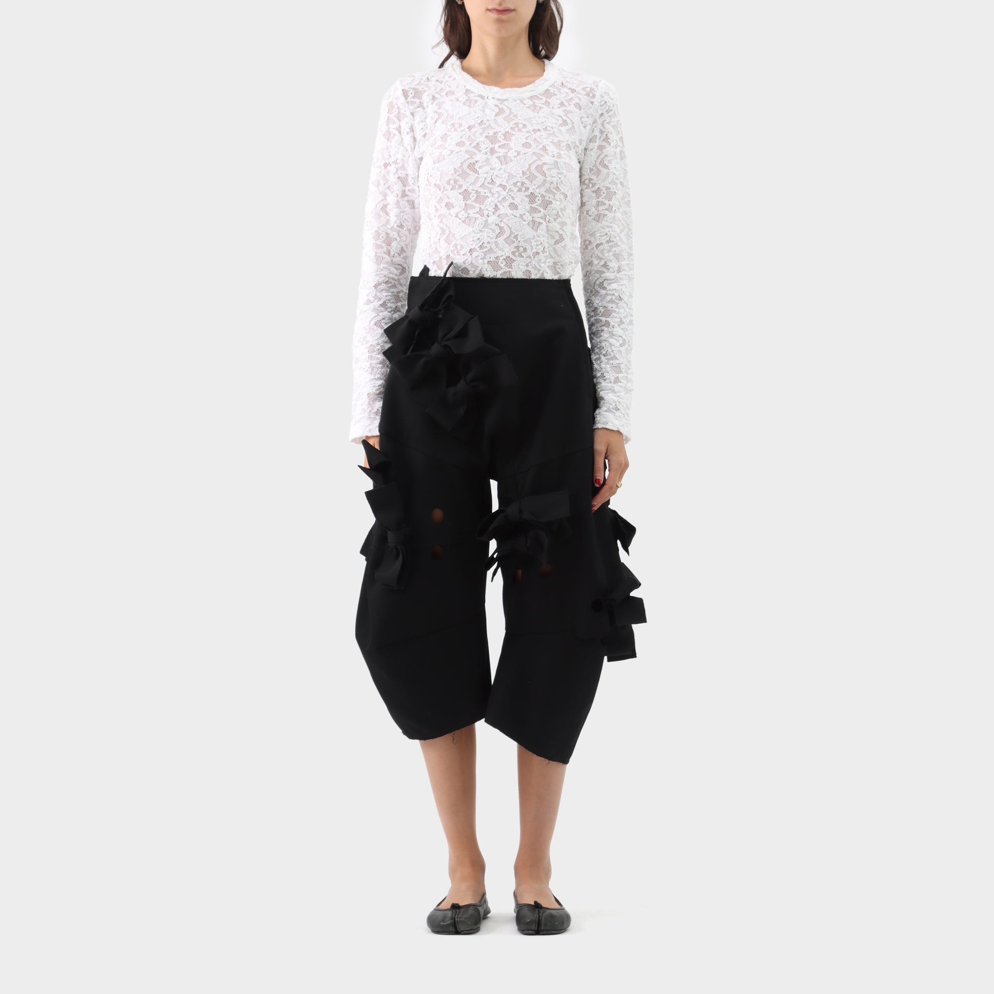 Comme des Garçons Wool Bow Cut Out Pants