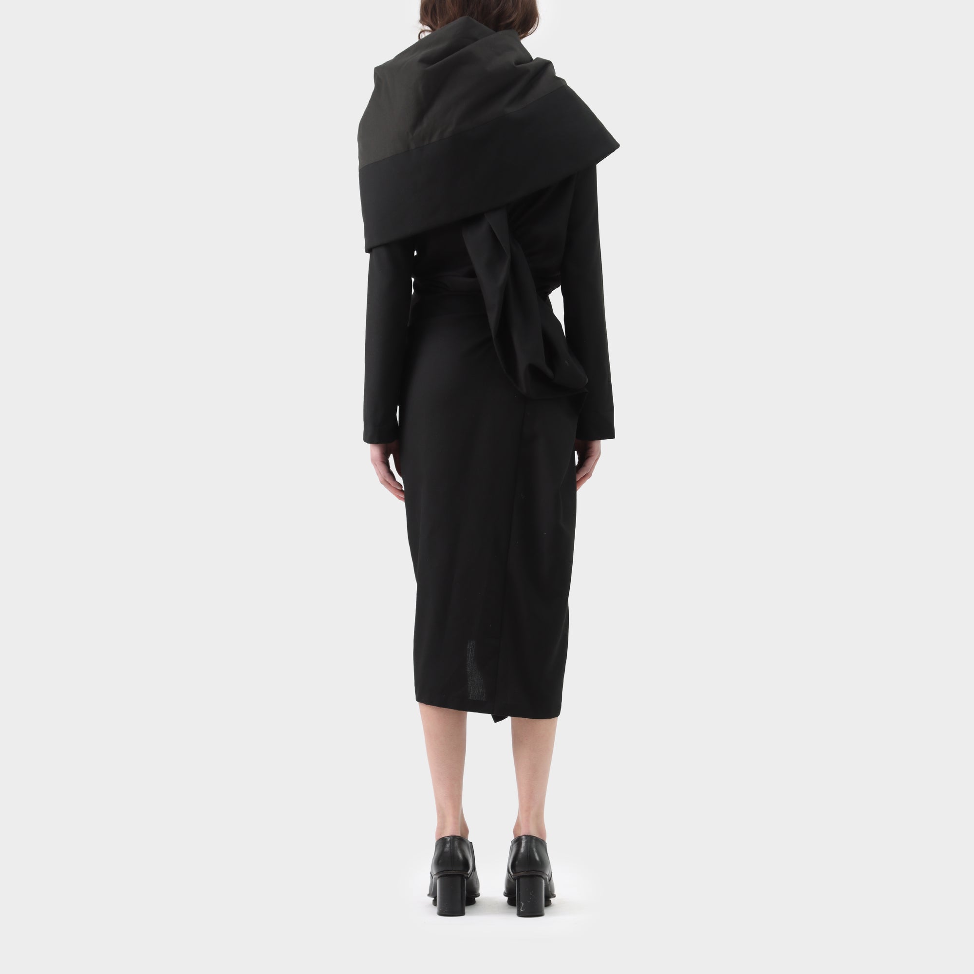 Yohji Yamamoto Gathered Feature Collar Dress