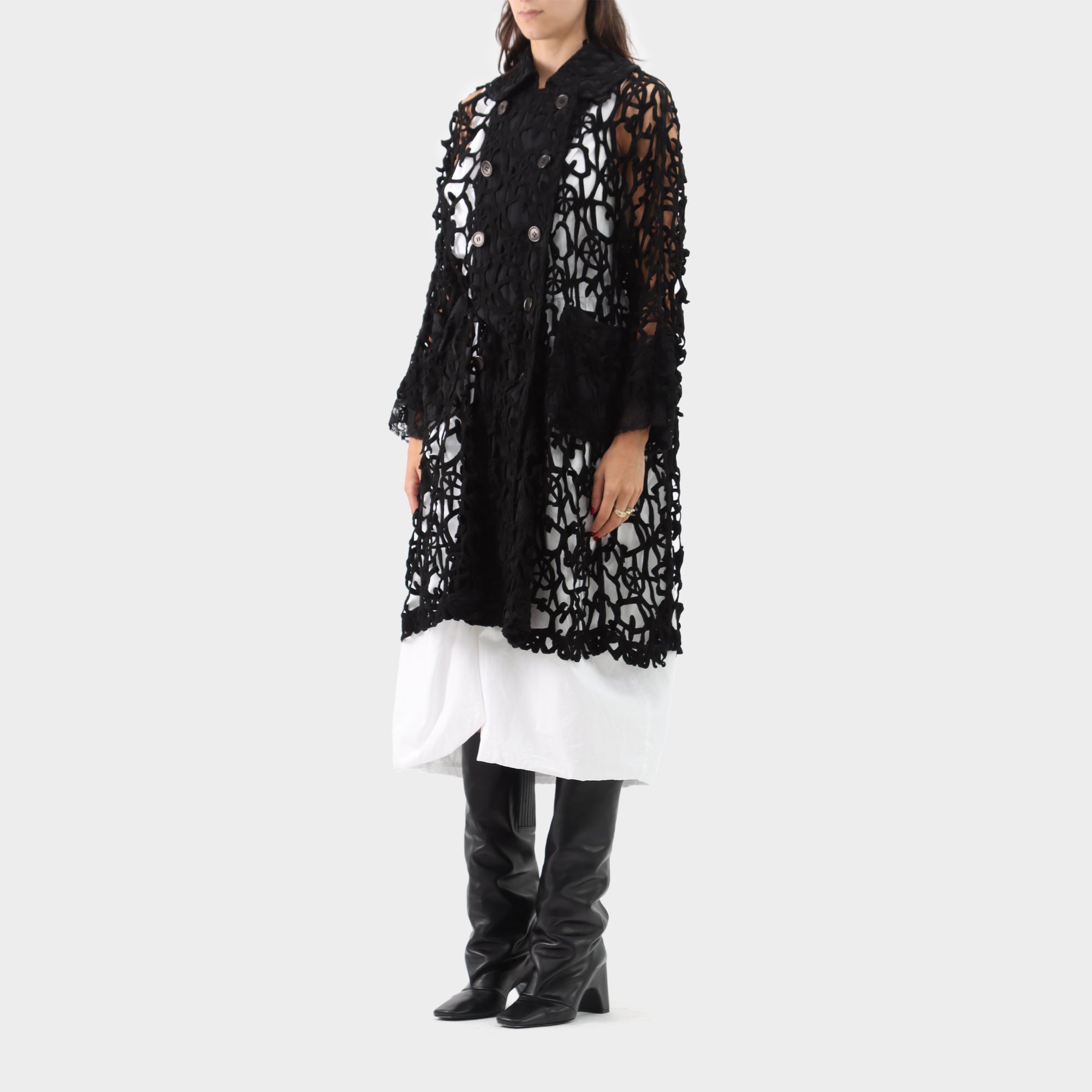 Comme des Garçons Lace Crochet Coat