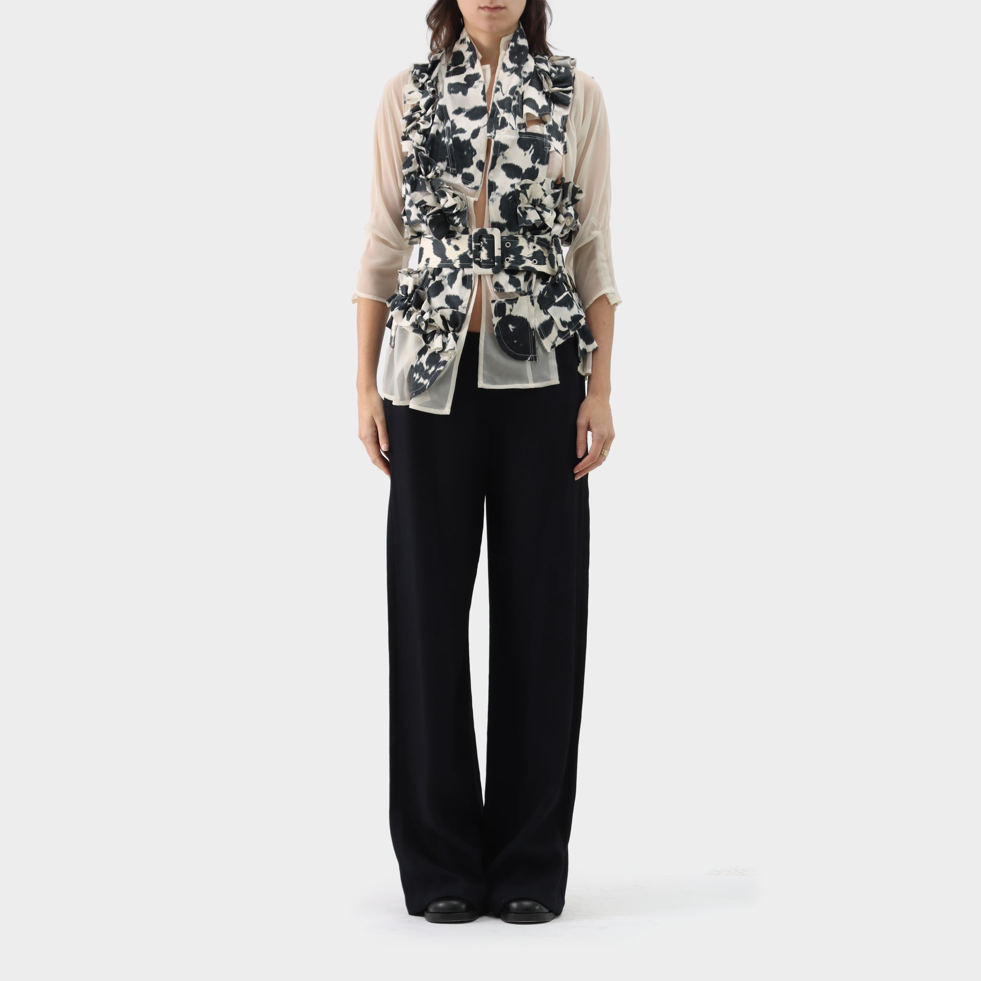 Comme des Garçons Printed Deconstructed Belt Jacket