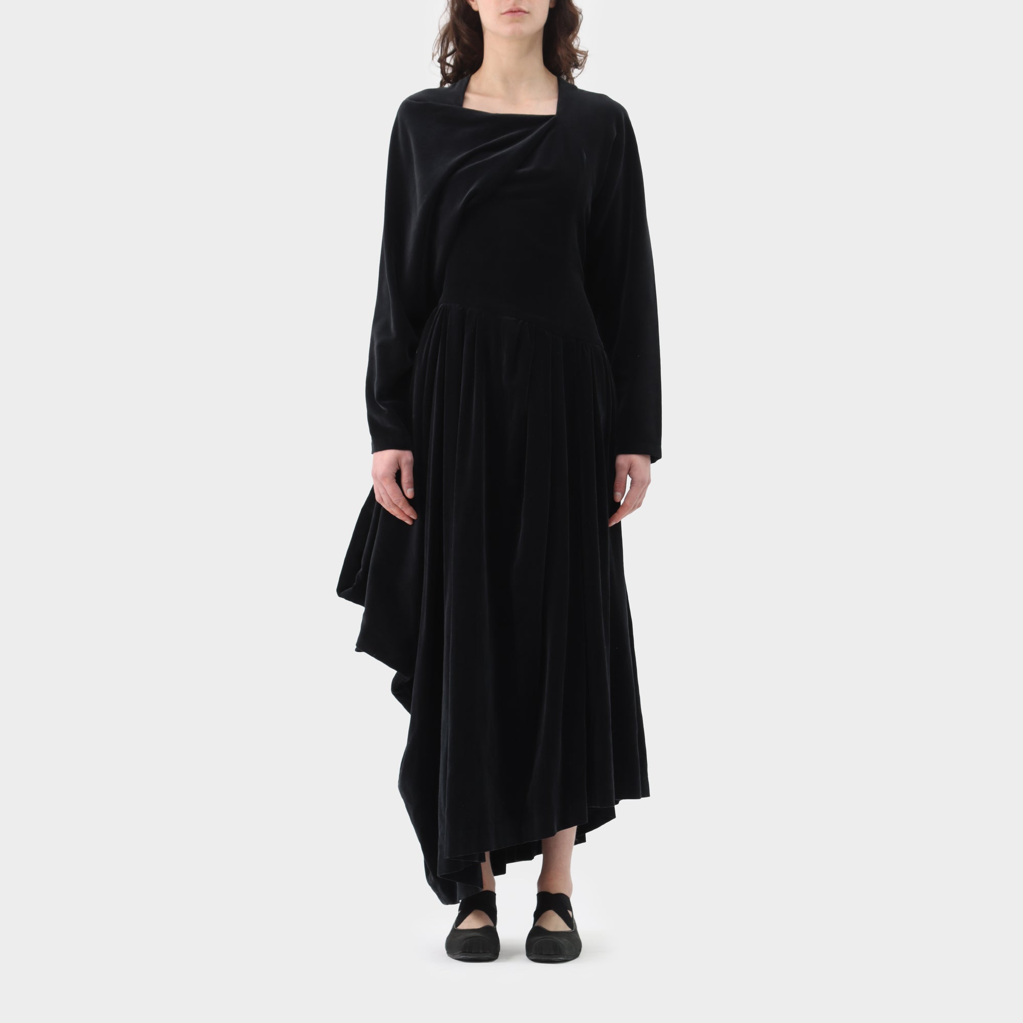 Comme des Garçons Noir Velvet Folded Dress