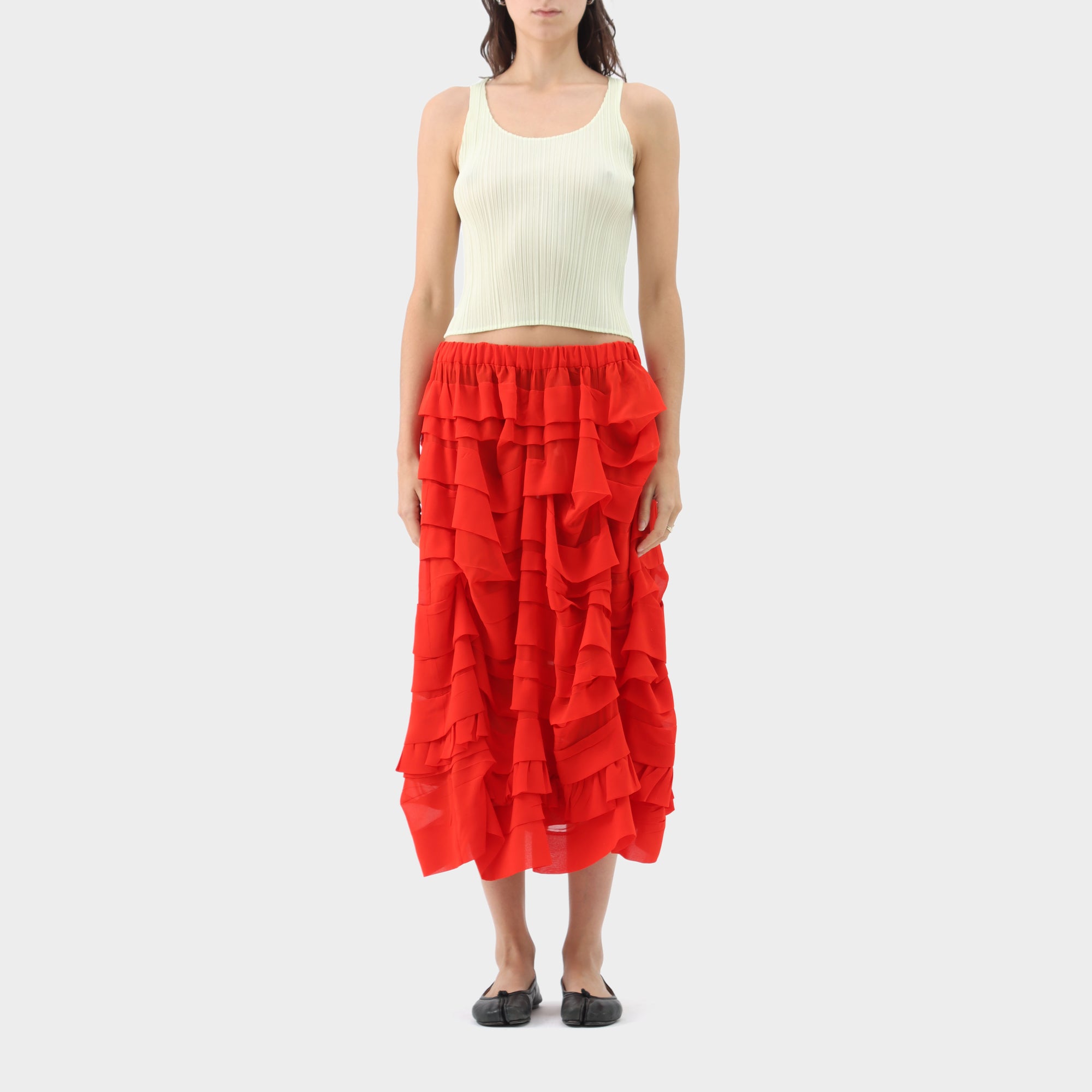 Comme Des Garçons Girl Chiffon Ruffle Skirt