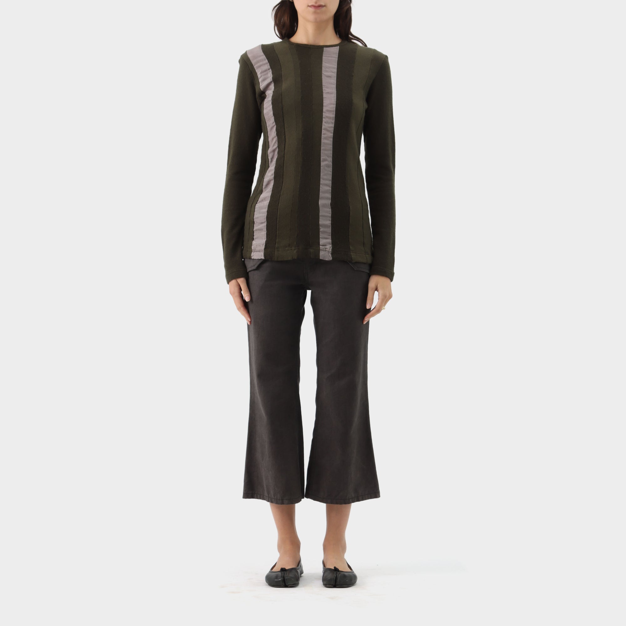 Comme Des Garçons Panelled Wool Knit Top