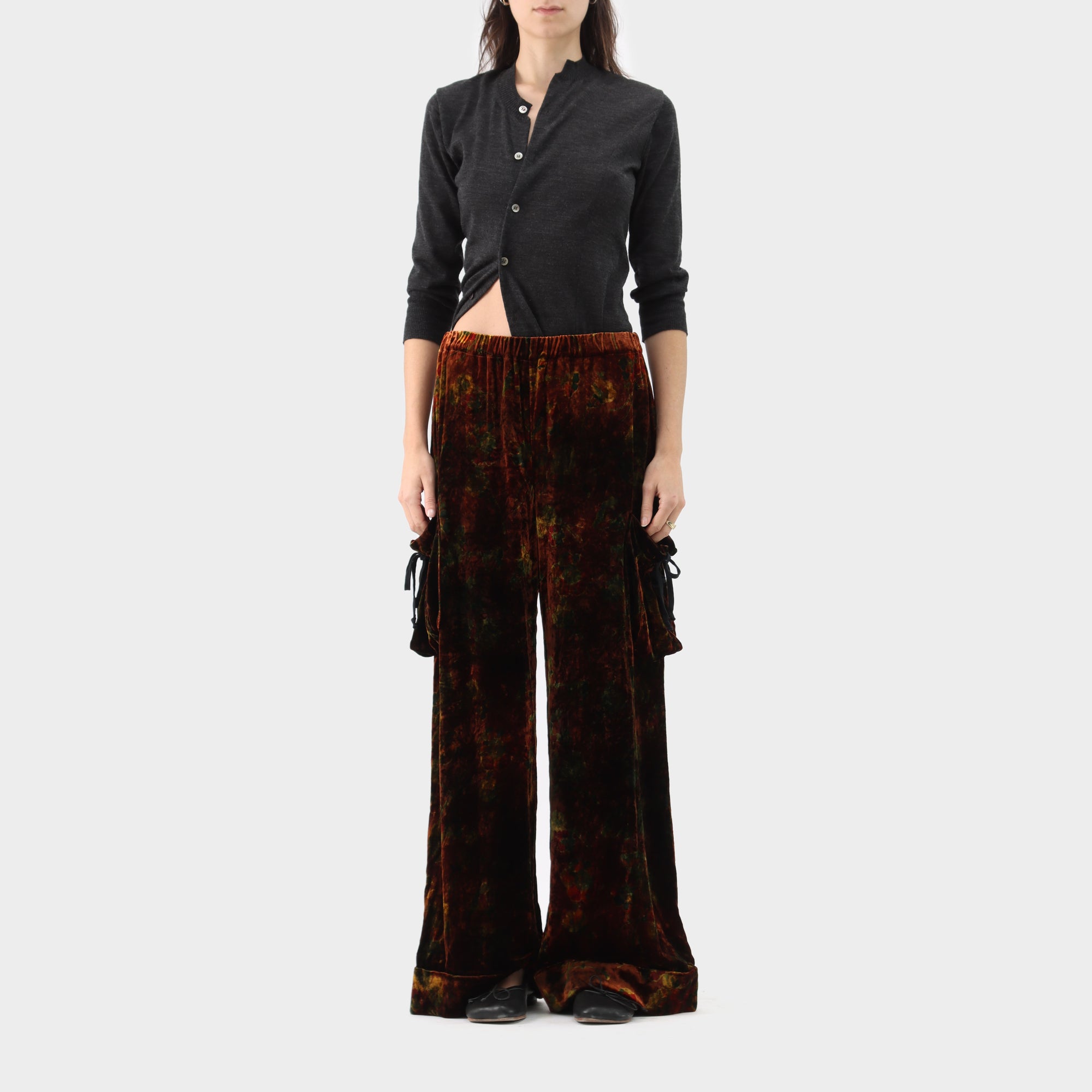 Comme des Garçons Tao Printed Drape Velvet Pants
