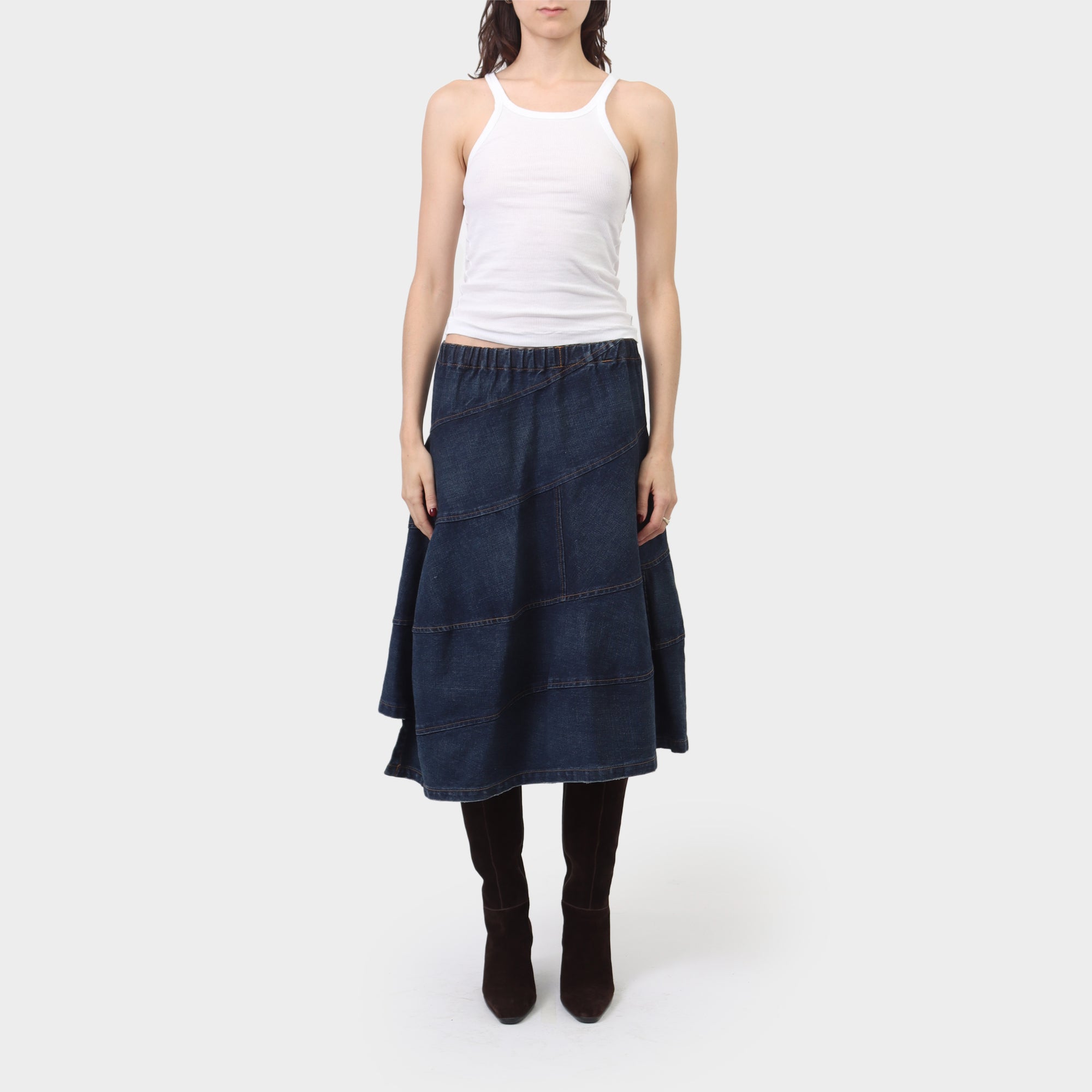 Comme des Garçons Tricot Denim Swirl Skirt